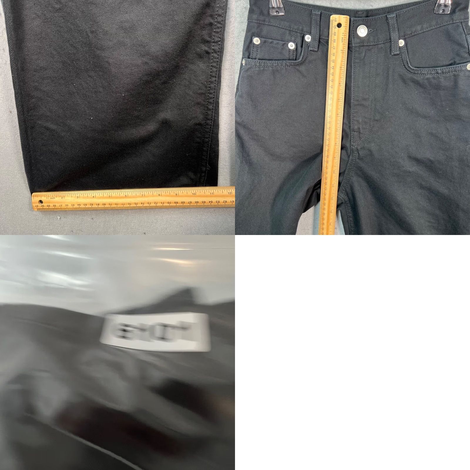 Cos COS Jeans Wide-Leg 25 Black High-Waist 100% Cotton Denim Womens Pants Size 42" / US 20 - 8 Thumbnail