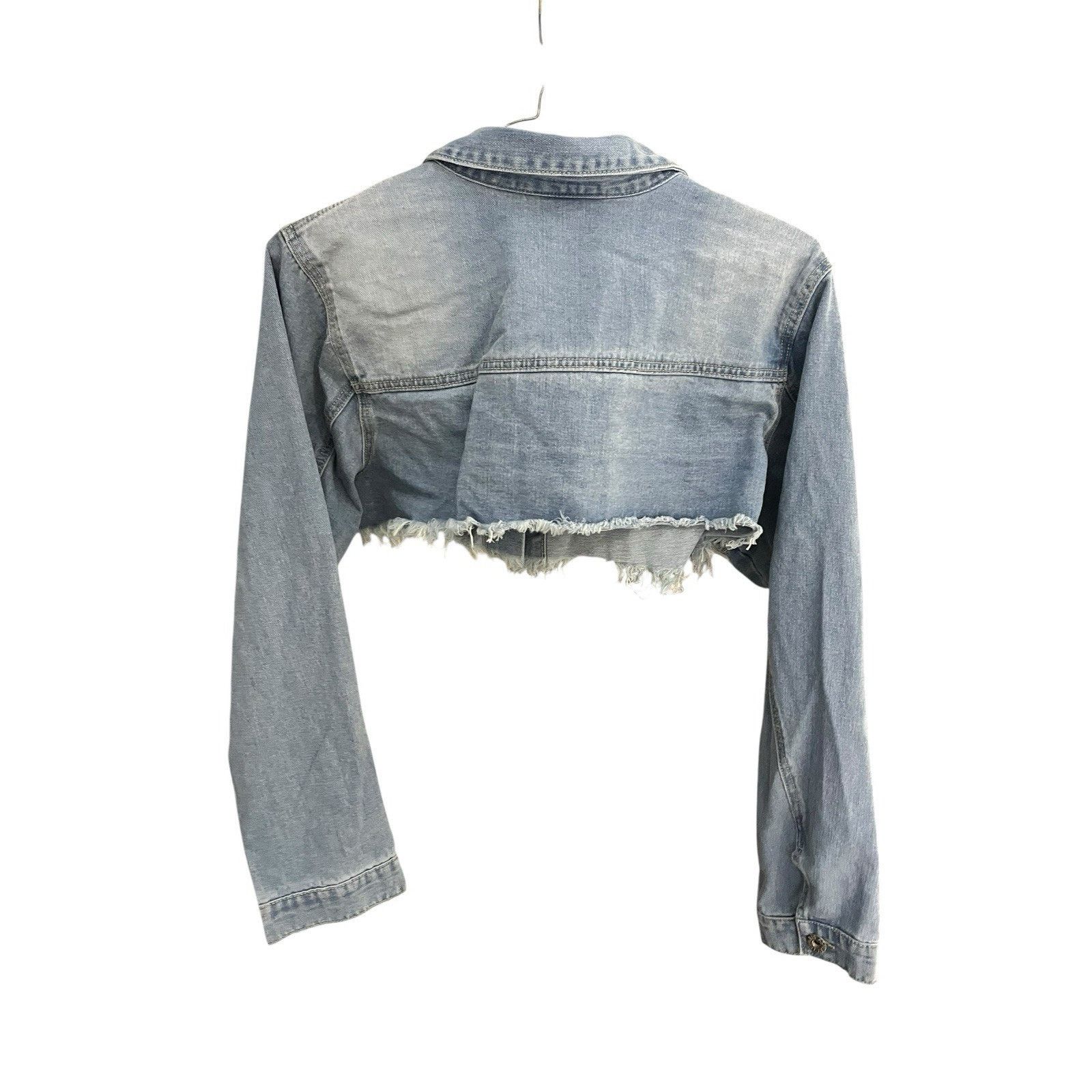 Other Ashley Stewart Women's 18/20 button cropped denim jacket NWT Size XXL / US 16-18 / IT 52-54 - 2 Thumbnail