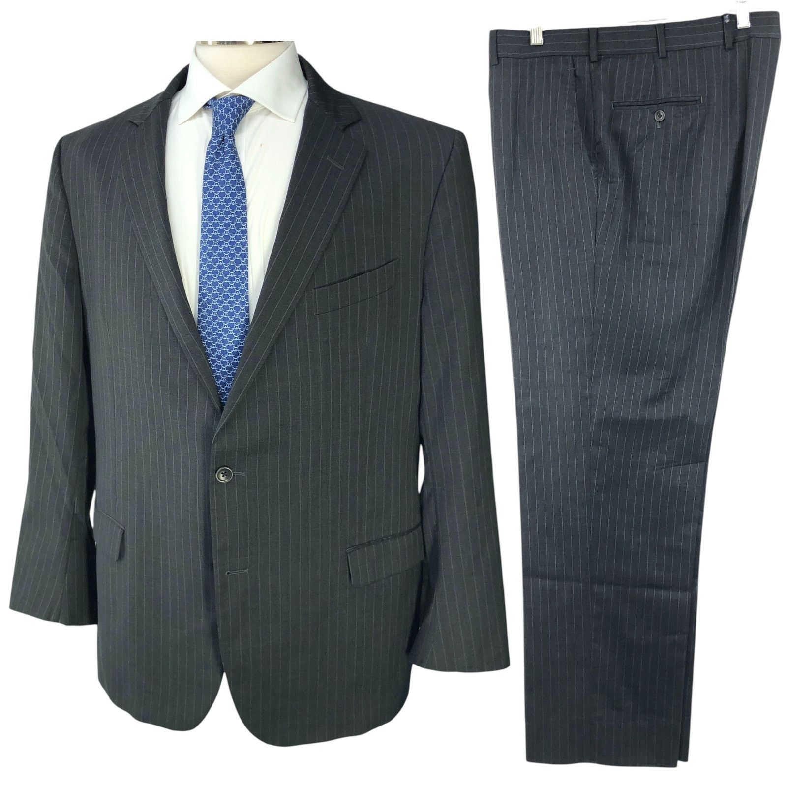Brooks Brothers Brooks Brothers 1818 Sz 46L Suit Drop 5 Pinstripe *TINY FLAW Size 46L - 1 Thumbnail