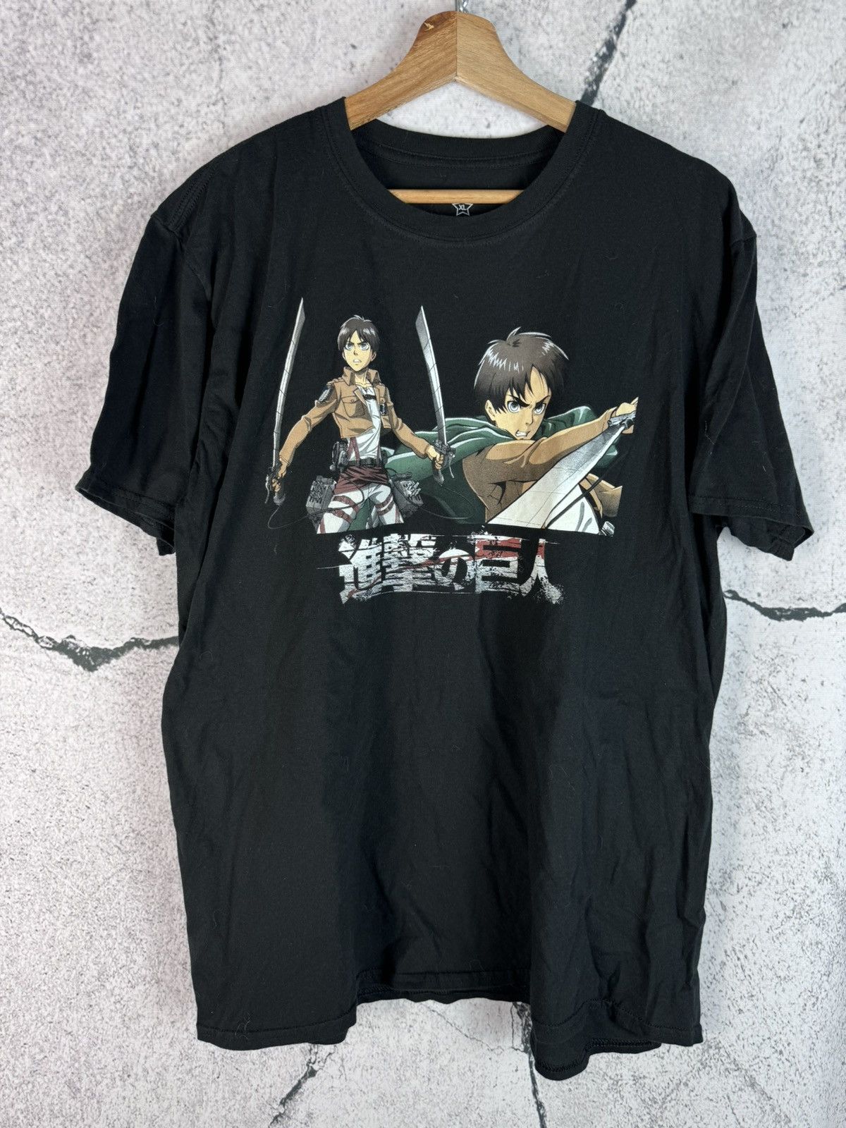 Anime Vintage Attack on Titan Season 2 Eren Yeager T-Shirt In Pink Size US XL / EU 56 / 4 - 1 Thumbnail