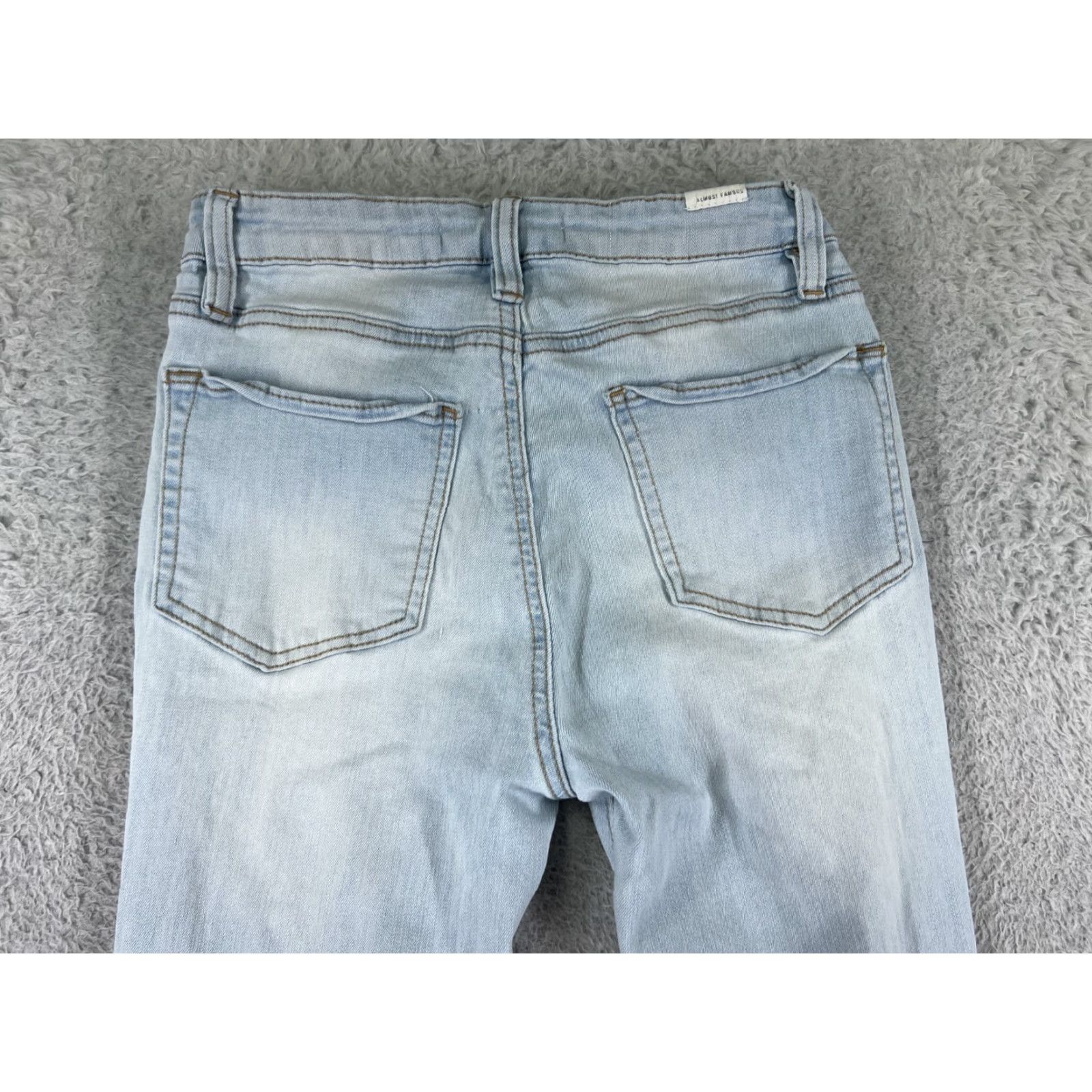 Almost Famous Almost Famous Jeans Womens 3 Blue Denim Flared Distressed Slimming 5-Pocket Cotton Blend Size 26" / US 2 / IT 38 - 3 Thumbnail