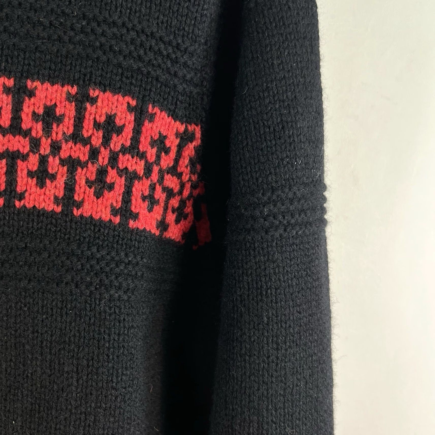 Tommy Hilfiger Tommy Hilfiger Sweater Mens XL Black Red 100% Lambswool Knit High Neck Pullover Fair Isle Logo Accent Mens Size US XL / EU 56 / 4 - 2 Thumbnail