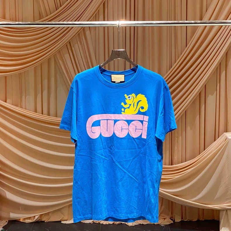 Gucci Gucci Blue cartoon squirrel letter logo short sleeve 2505-N Size US M / EU 48-50 / 2 - 1 Thumbnail