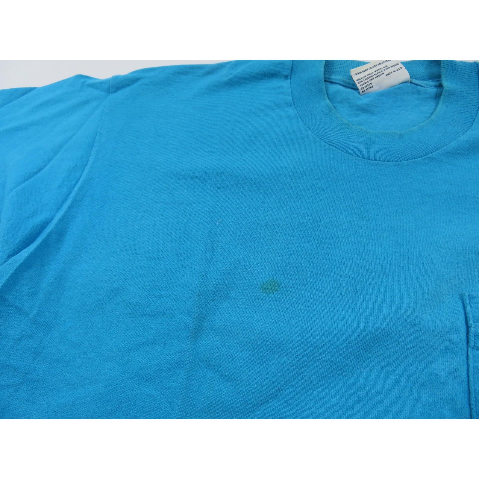 Other Basics Pocket T-Shirt, Plain Blank Blue, Sz L 1990s Size US L / EU 52-54 / 3 - 4 Thumbnail