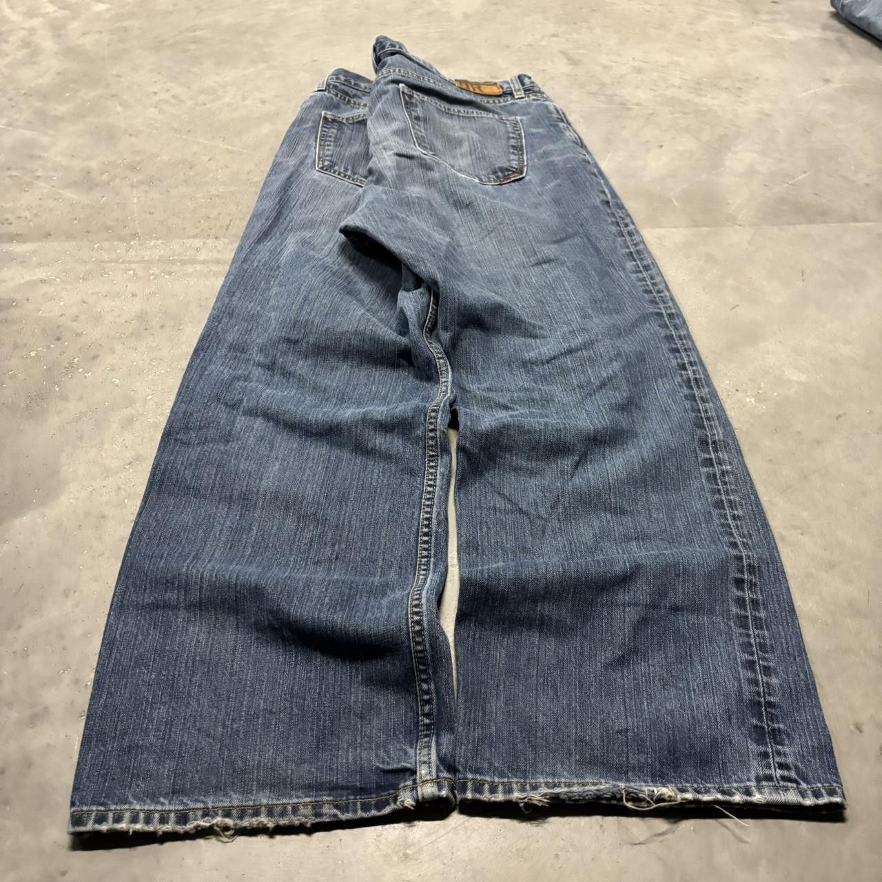 Japanese Brand × Vintage Crazy Vintage Y2K/2000s Baggy Grunge Dark Wash Skater Style Wide Leg Denim Jeans! Size US 36 / EU 52 - 4 Thumbnail