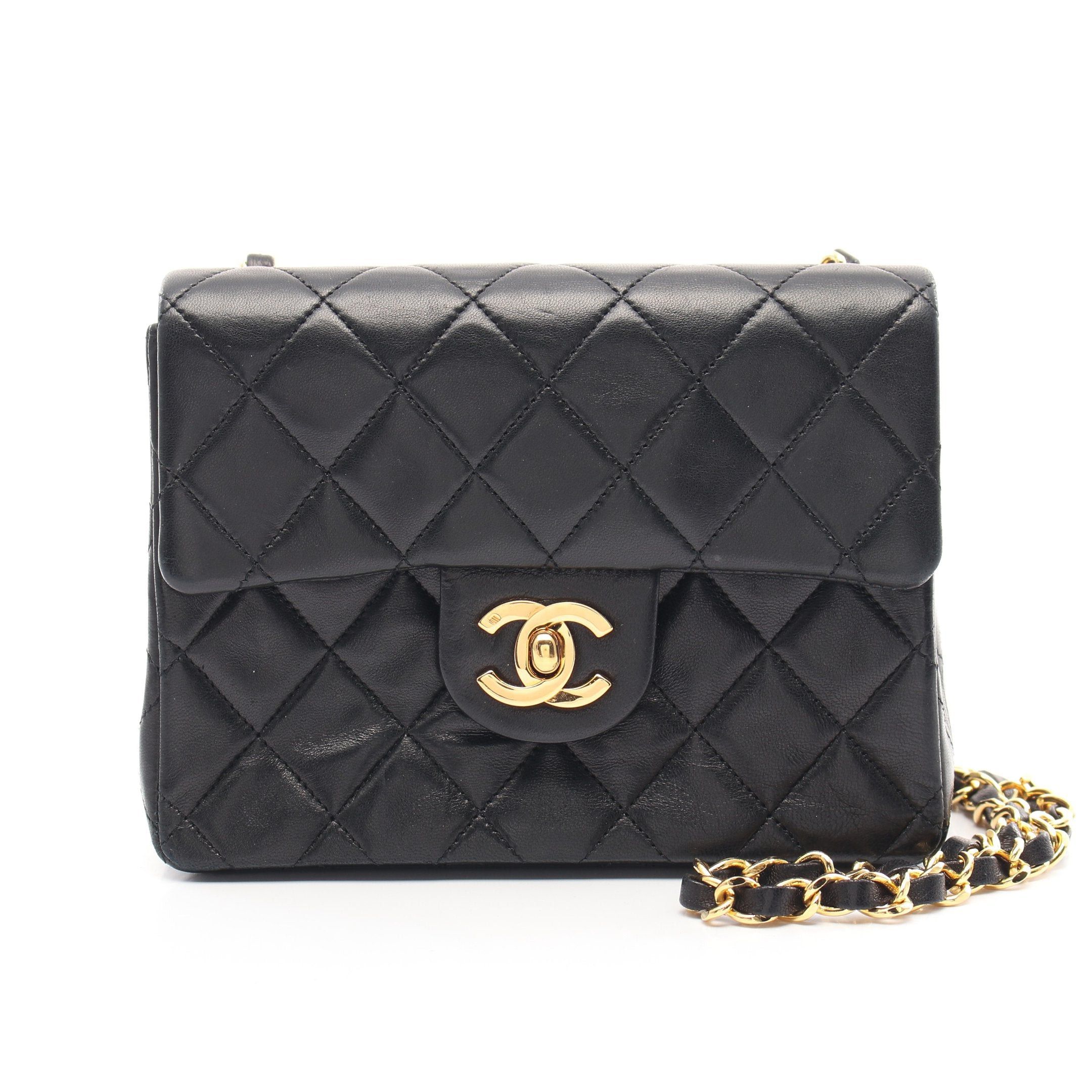 Chanel Chanel Matelasse Chain Shoulder Bag Lambskin Black Gold Hardware Size ONE SIZE - 1 Thumbnail