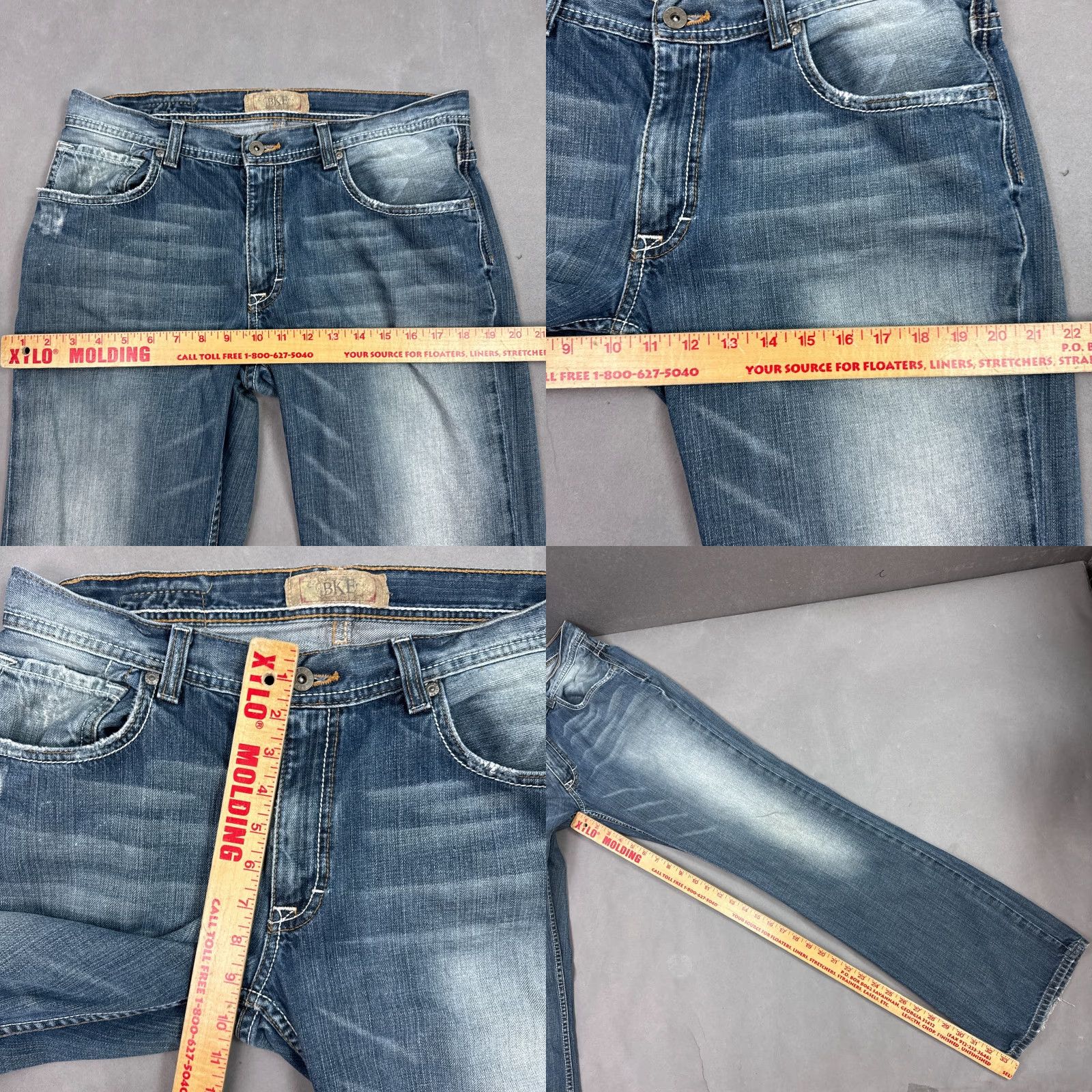 Vintage VINTAGE Buckle BKE Jeans Mens 34x34 Blue Derek Boot Faded Washed Out 31x34 Buckle BKE Denim Jeans 5-Pocket Mens Regular Mid Rise Blue 34x34 Size US 31 - 9 Thumbnail