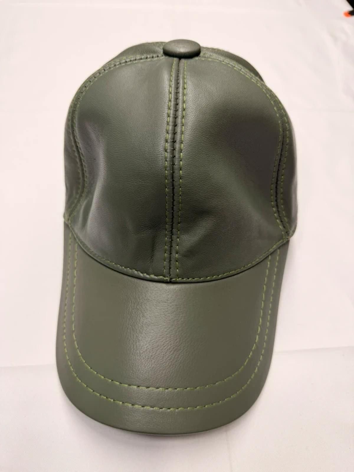 Other NEW Green Leather Baseball Cap - Premium Hat #028 Size ONE SIZE - 2 Thumbnail