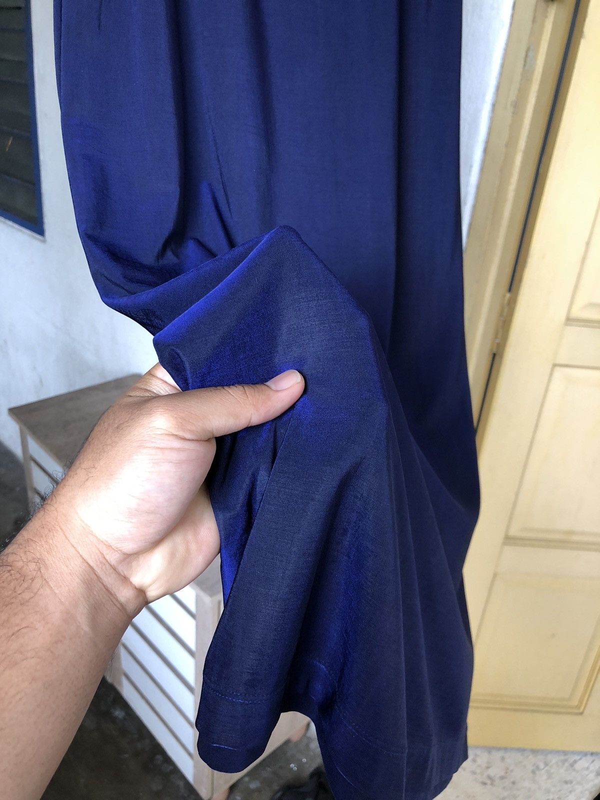 Pleats Please Issey Miyake ✨Vintage Issey Miyake Shiny Blue Stretchable Midi Skirt Size 25" / US 0 / IT 36 - 3 Thumbnail