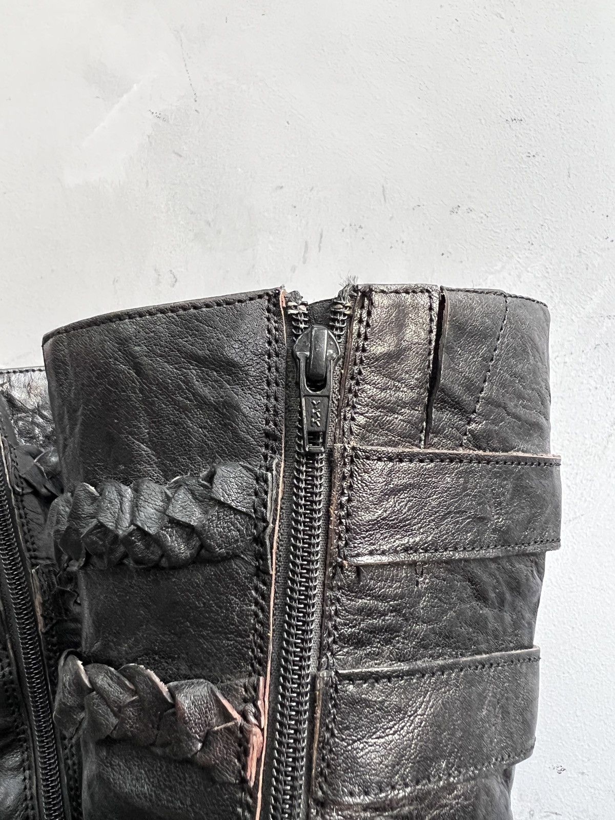 Hedi Slimane A.S. 98 style leather moto belted boots gothic style hype Size US 8 / EU 41 - 12 Thumbnail