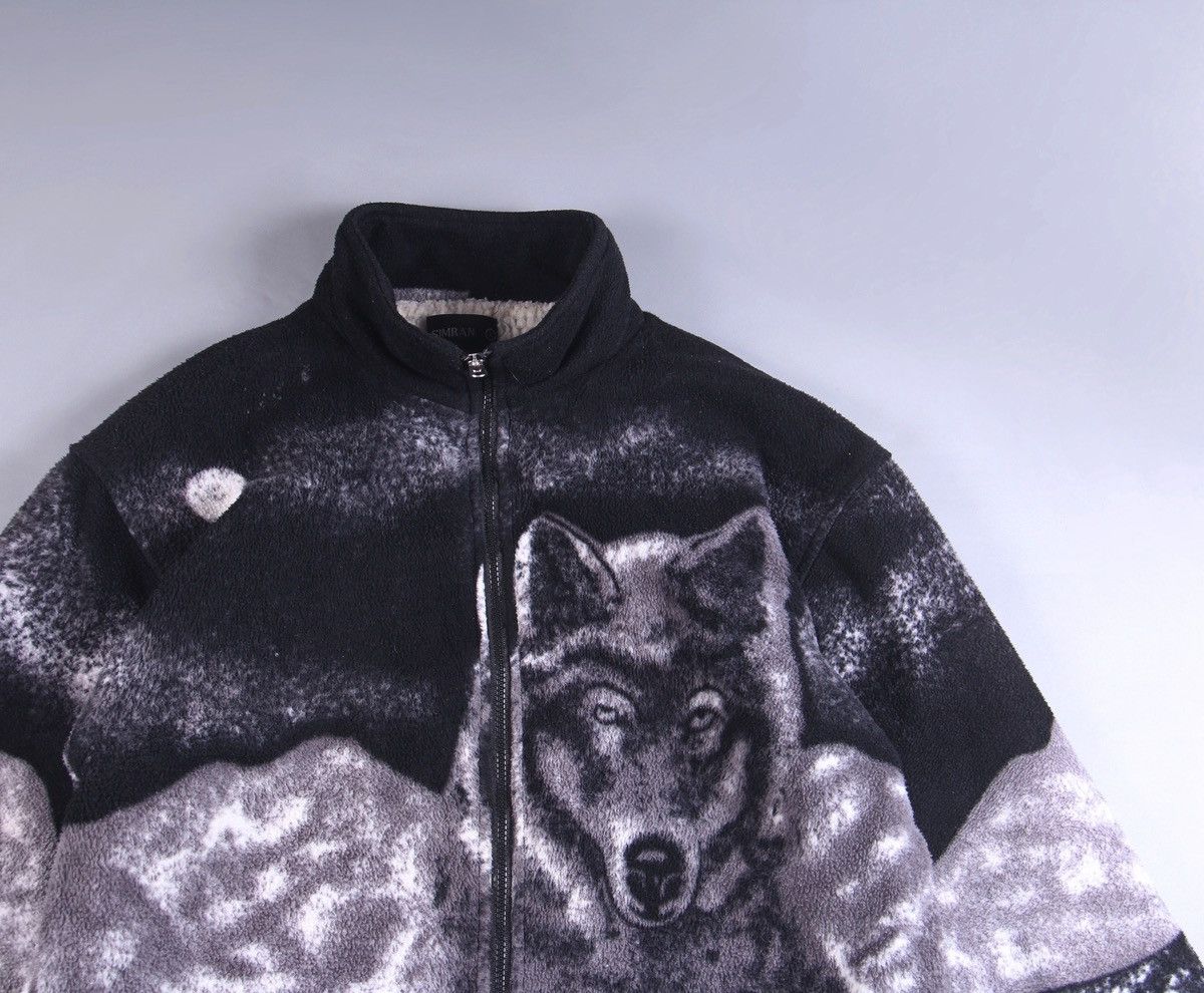 Vintage Vintage Dog Wolf All Over Print Animal Jacket Fleece L Size US L / EU 52-54 / 3 - 2 Thumbnail