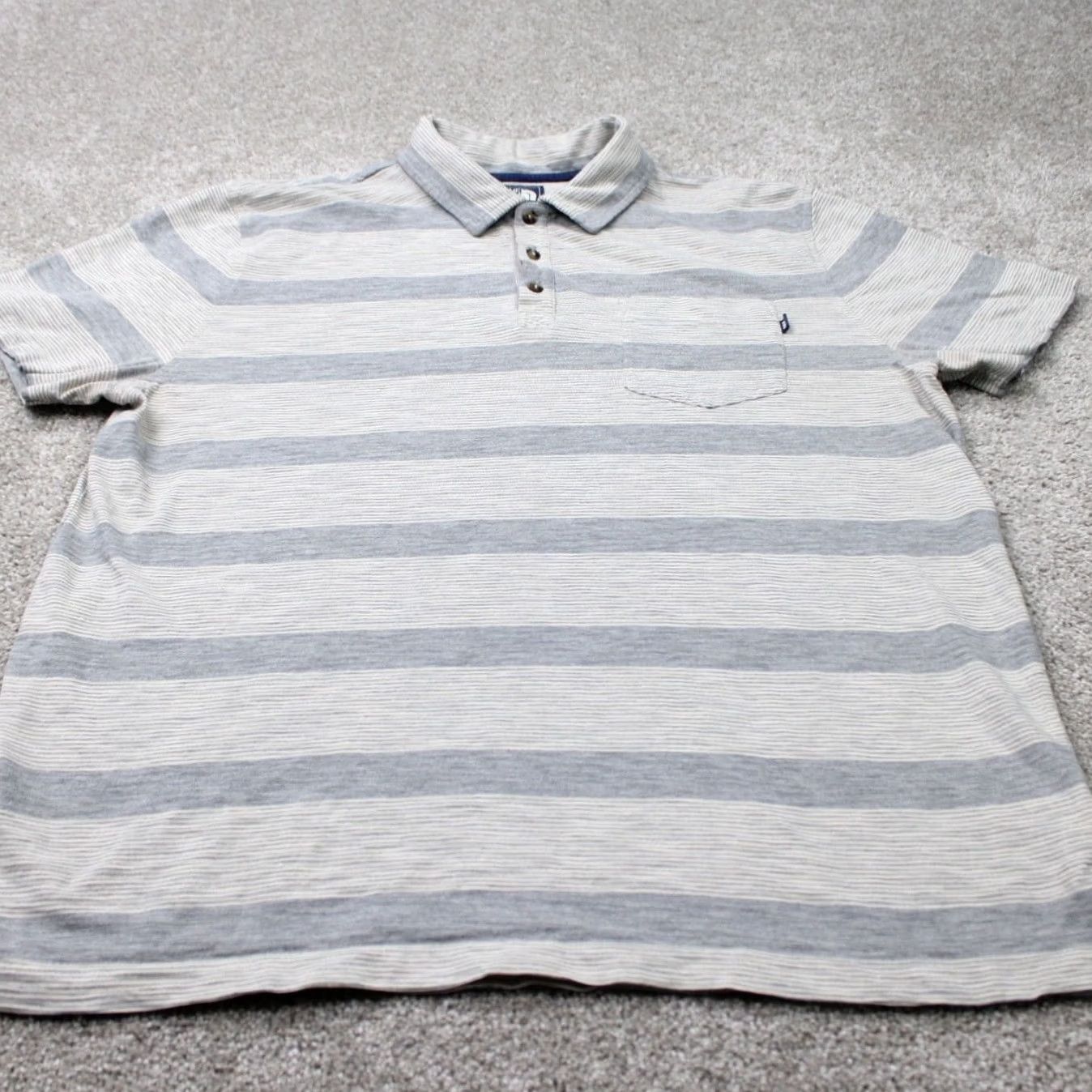 The North Face The North Face Polo Shirt Mens XL Gray/Blue Striped 100% Cotton Short Sleeve TNF Size US XL / EU 56 / 4 - 2 Thumbnail