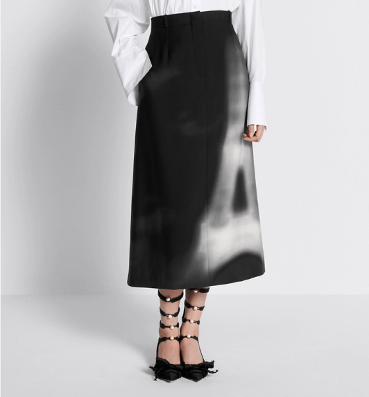 Dior o1w1db11225 421J15 Mid-Length Skirt in Black/White Size 30" / US 8 / IT 44 - 5 Thumbnail