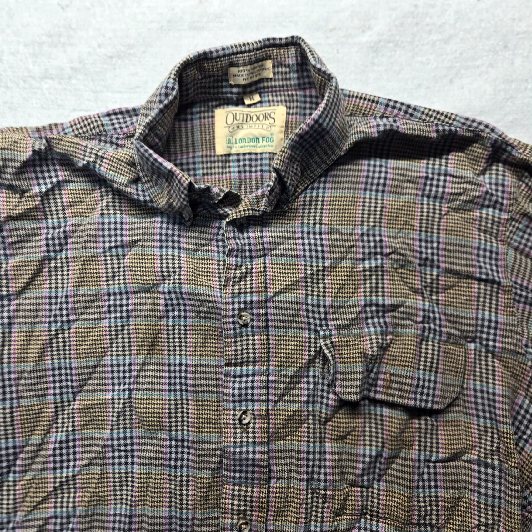 London Fog VINTAGE London Fog Shirt Mens M Brown Flannel Button-Up Plaid 90s Theme London Fog Outdoors Unlimited Size US M / EU 48-50 / 2 - 2 Thumbnail