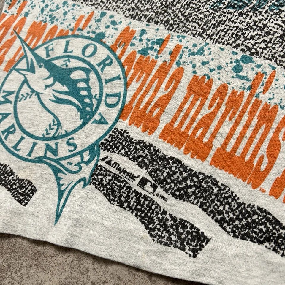 MLB × Majestic × Vintage FLORIDA MARLINS MAJESTIC 1992 AOP T-SHIRT ALL OVER PRINT Size US L / EU 52-54 / 3 - 5 Thumbnail
