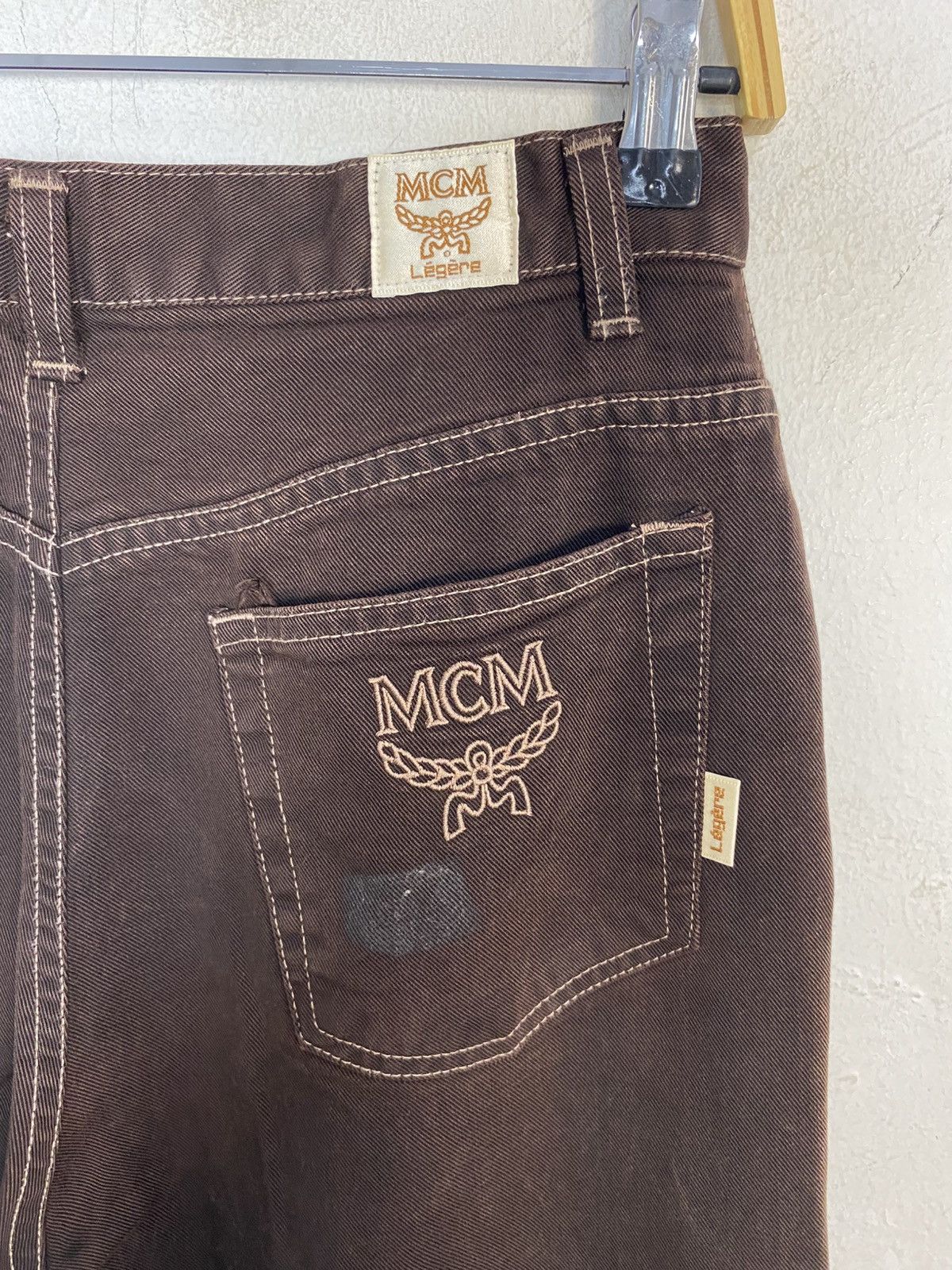MCM MCM Legere Brown Khaki Denim Jeans Straight Waist Size 28 Size 28" / US 6 / IT 42 - 8 Thumbnail