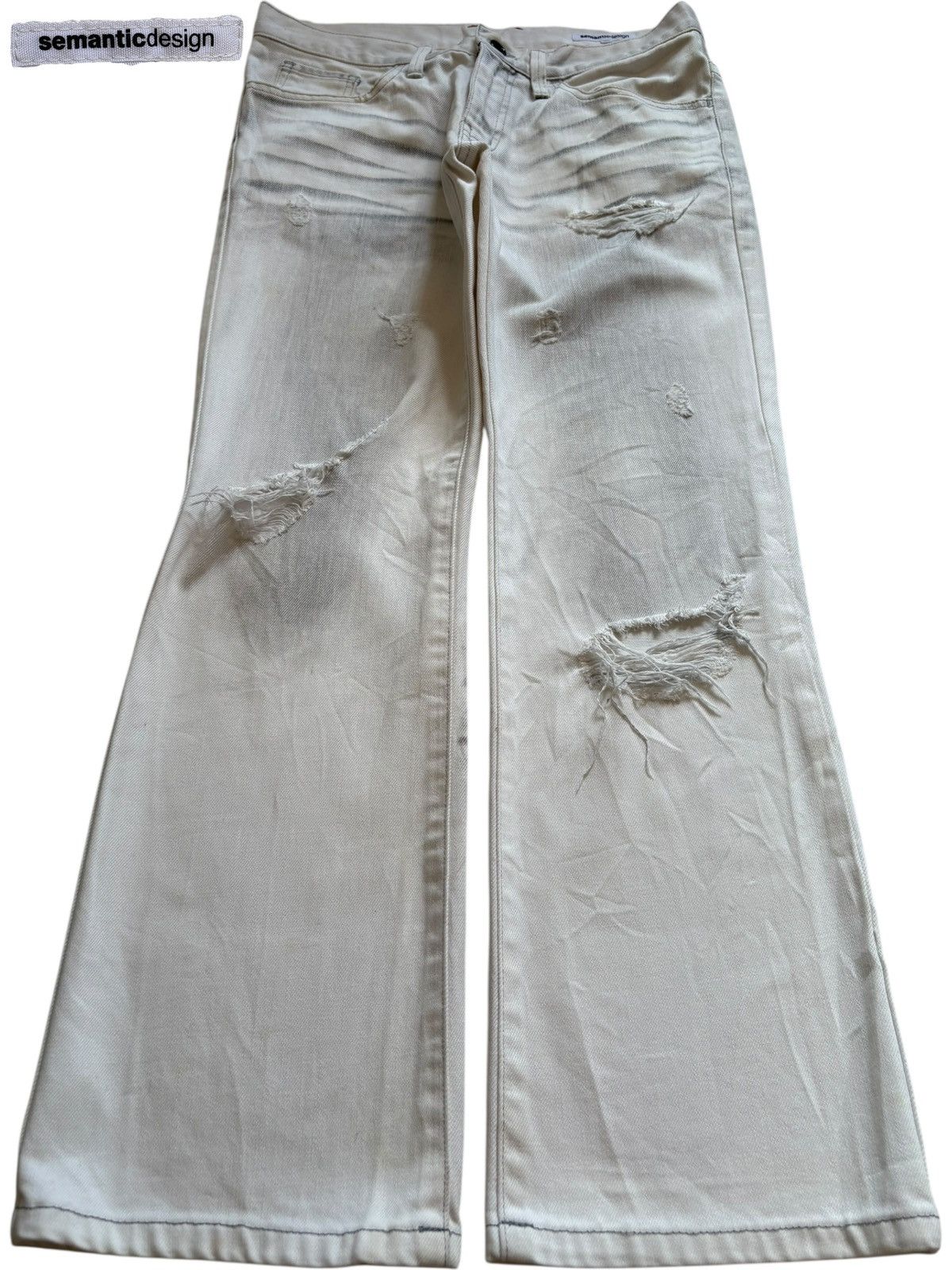 semanticdesign Vintage Semantic Design Charcoal Wash Ripped Bootcut Jeans Size 30" / US 8 / IT 44 - 1 Thumbnail