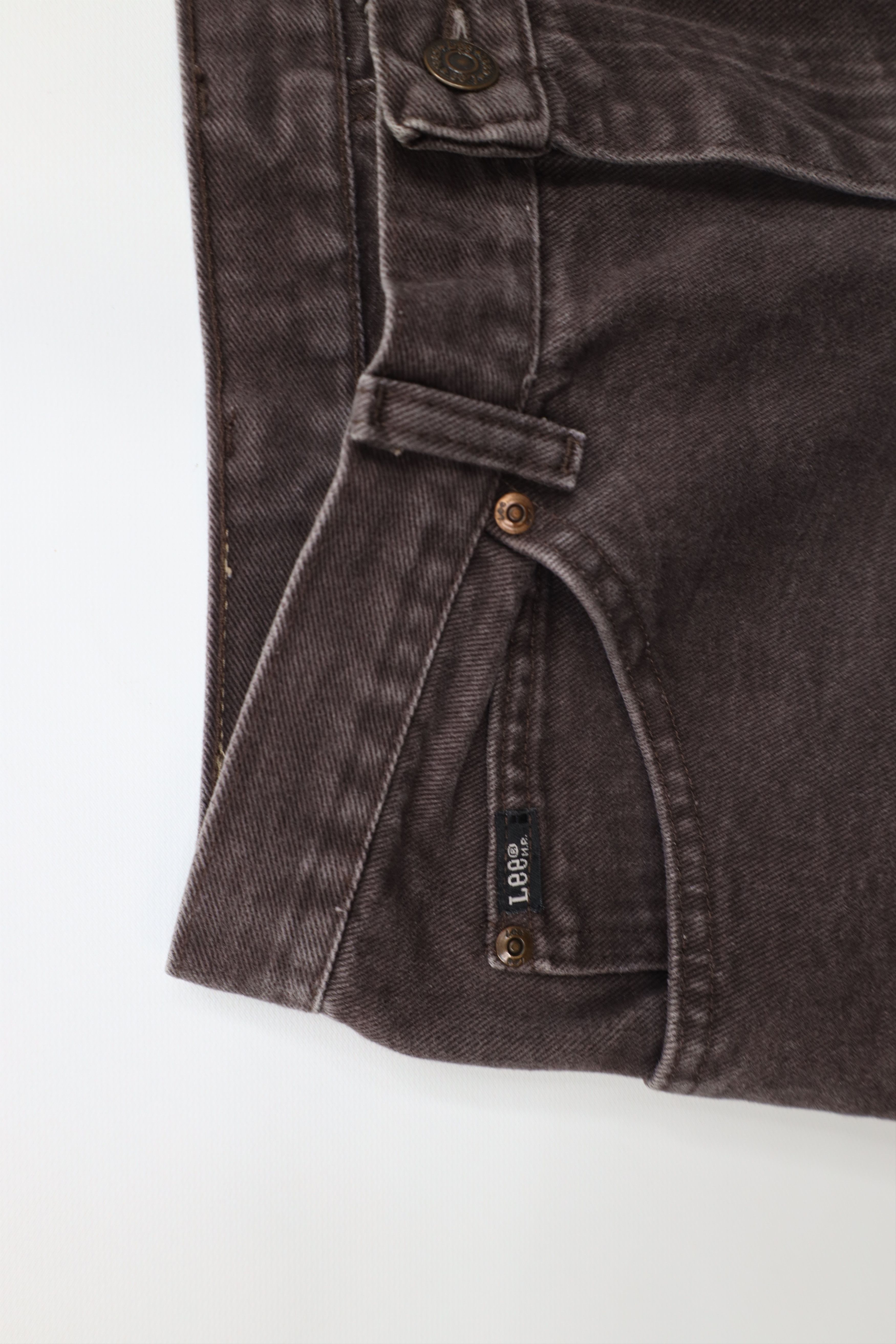 Lee × Vintage Vintage 90s Lee Straight Leg Denim Jeans Brown Cotton Size US 32 / EU 48 - 8 Thumbnail