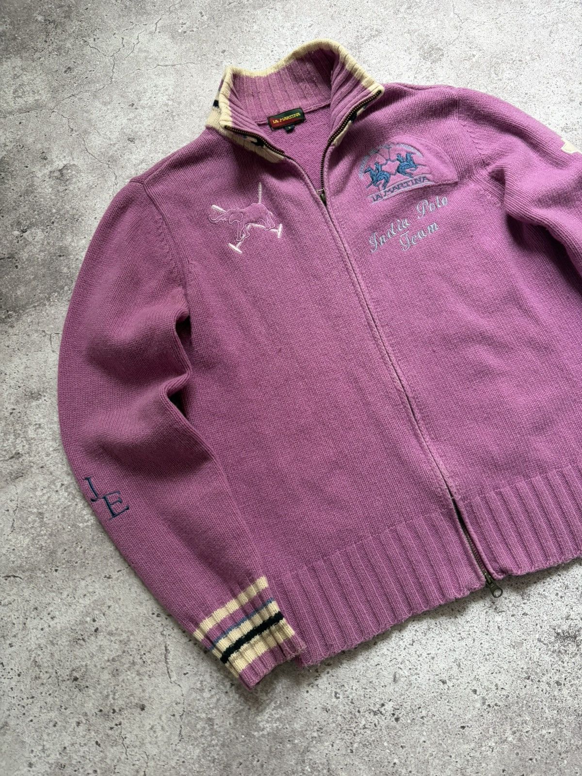 La Martina Vintage La Martina Number 1 Pink Zip Sweater Size US L / EU 52-54 / 3 - 3 Thumbnail