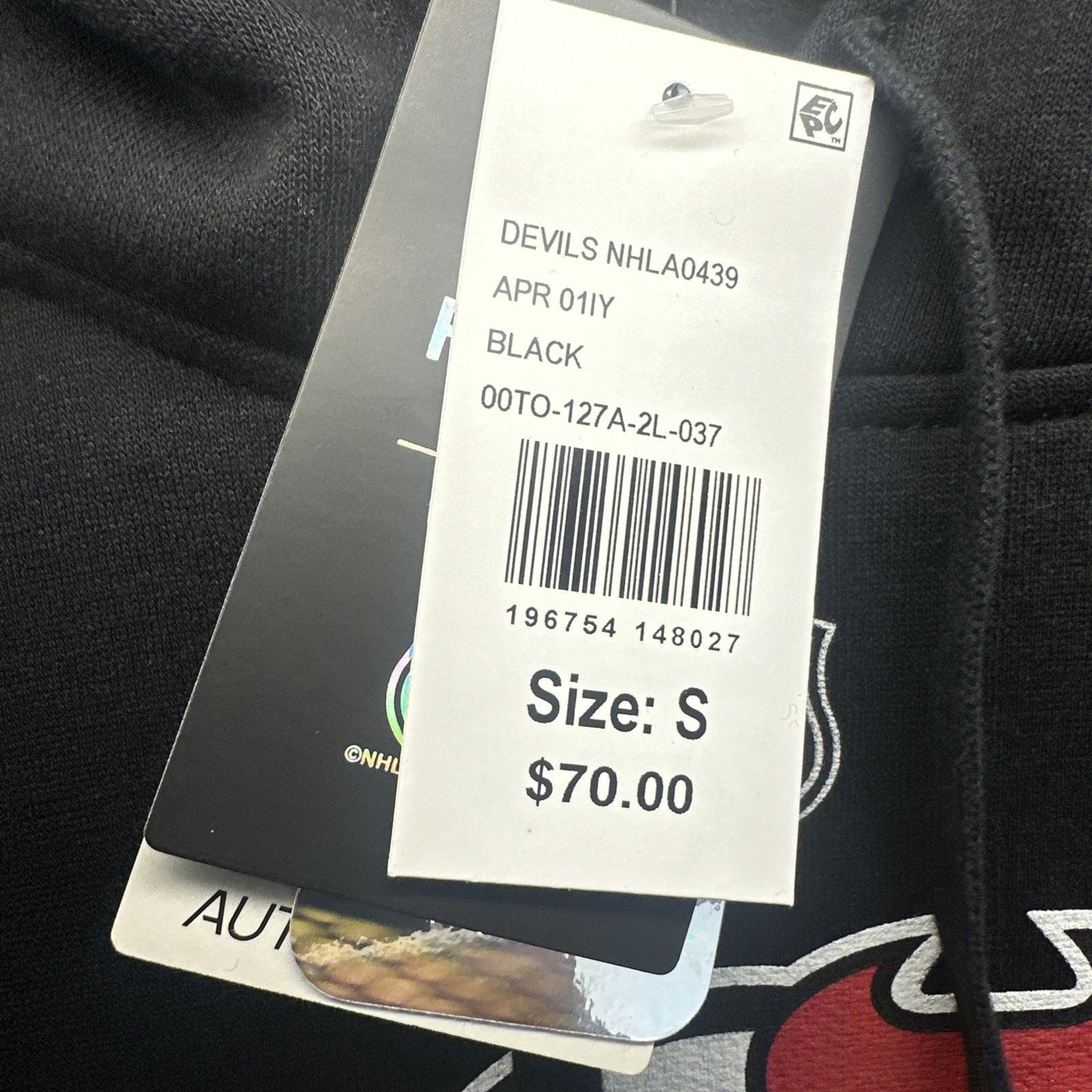 NHL New Jersey Devils Fanatics Sweatshirt Men's Black New Size ONE SIZE - 3 Thumbnail