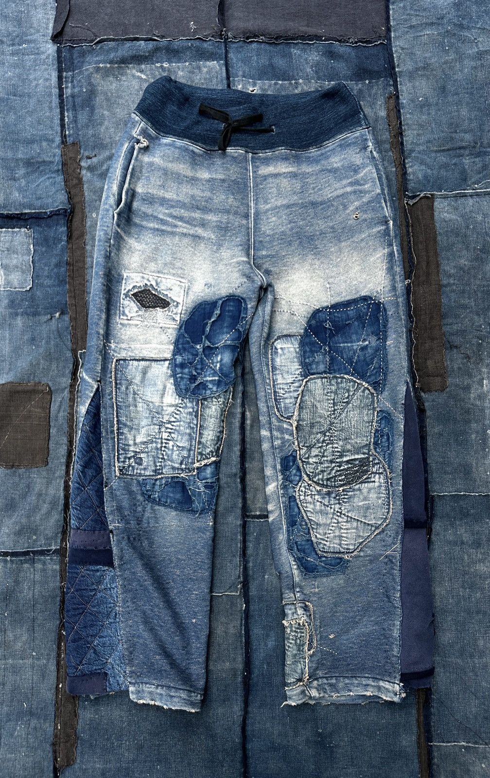 Kapital × Kapital Kountry Kapital Crash Denim Old man and the sea Boro Sweatpants Size US 33 - 2 Thumbnail