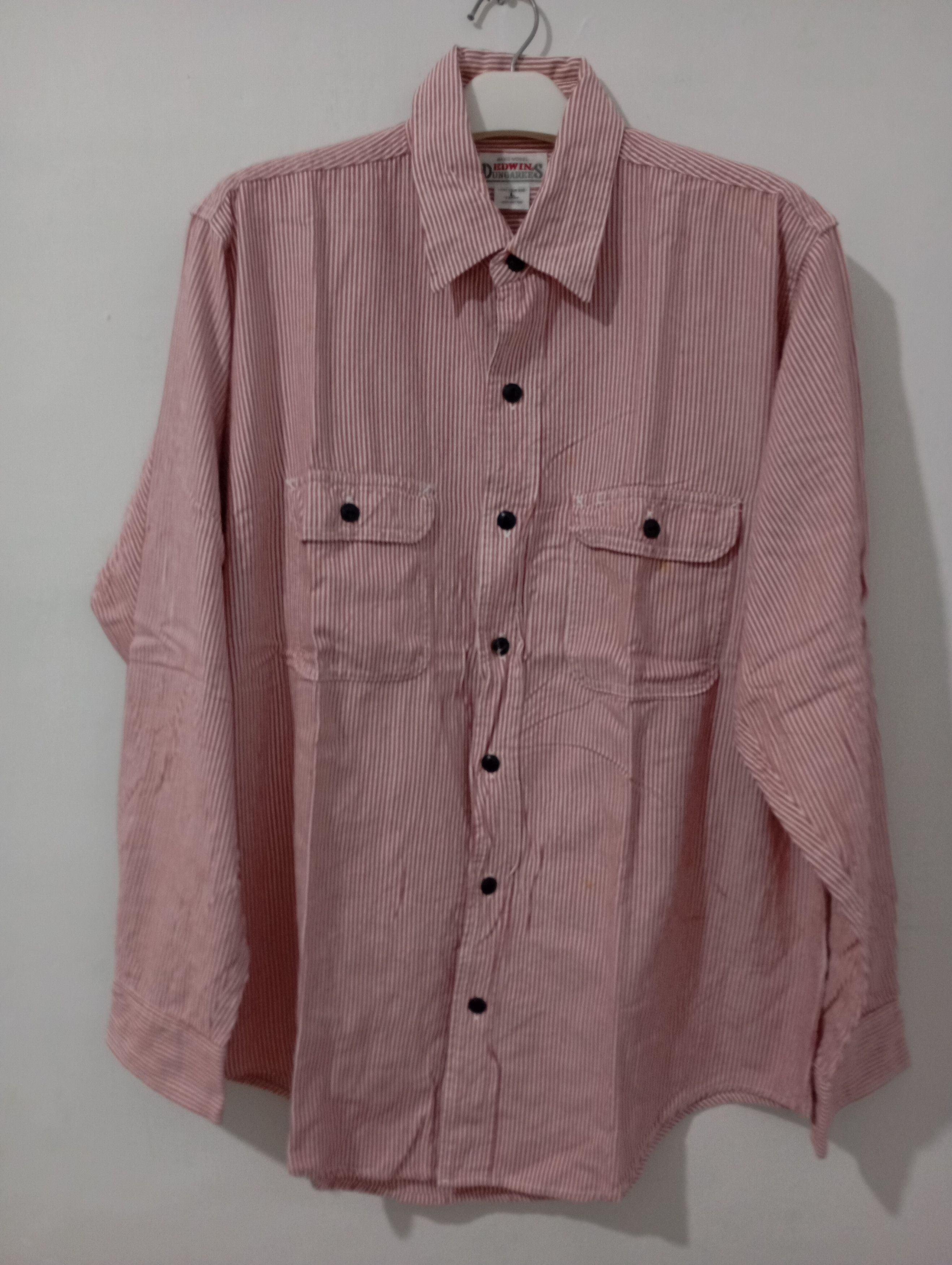 Edwin × Vintage Vintage Edwin Dungarees Workwear Shirt Size US L / EU 52-54 / 3 - 1 Thumbnail