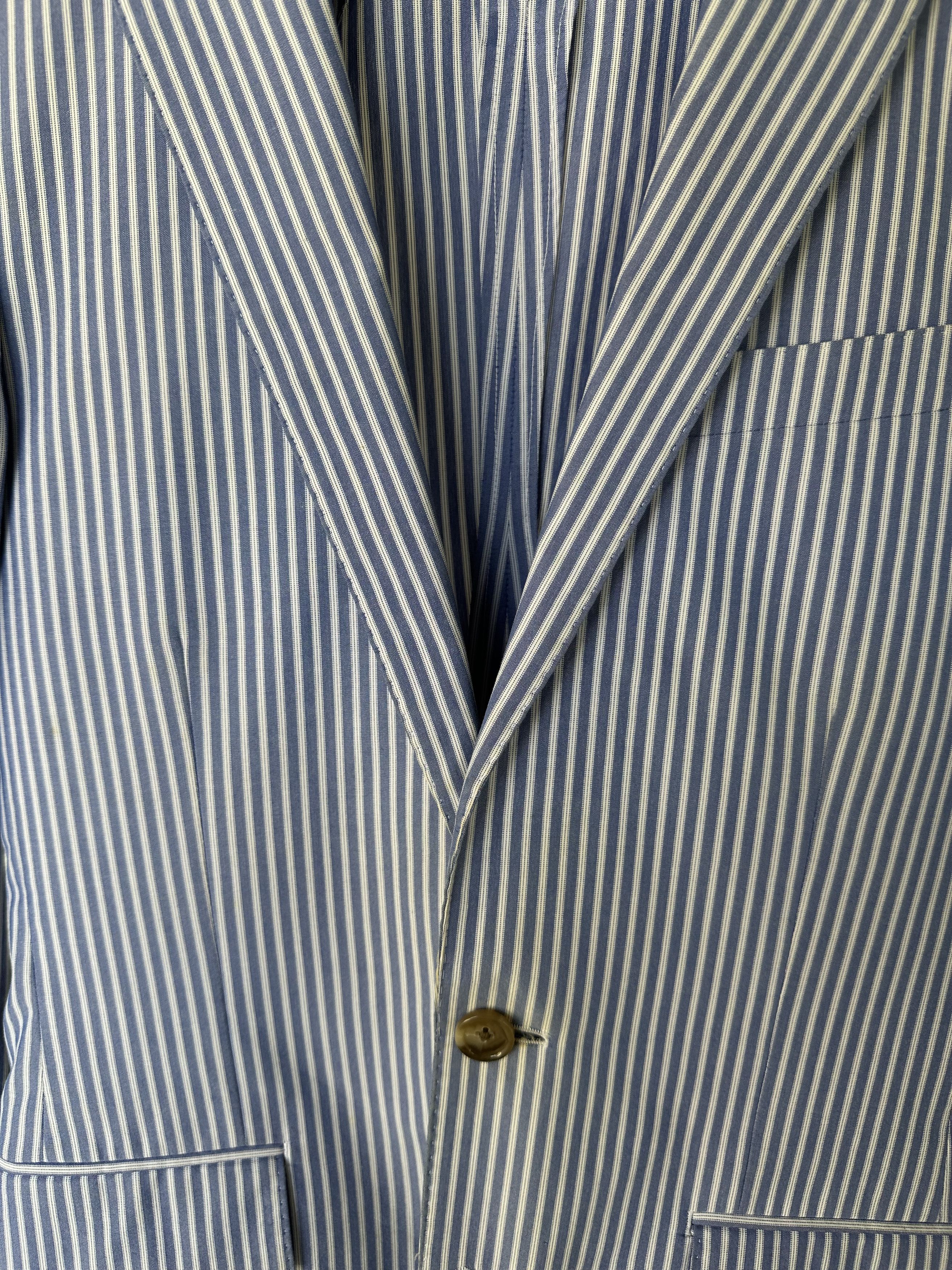 J.Crew J Crew Blue/White Stripe Blazer Size 34S - 3 Thumbnail