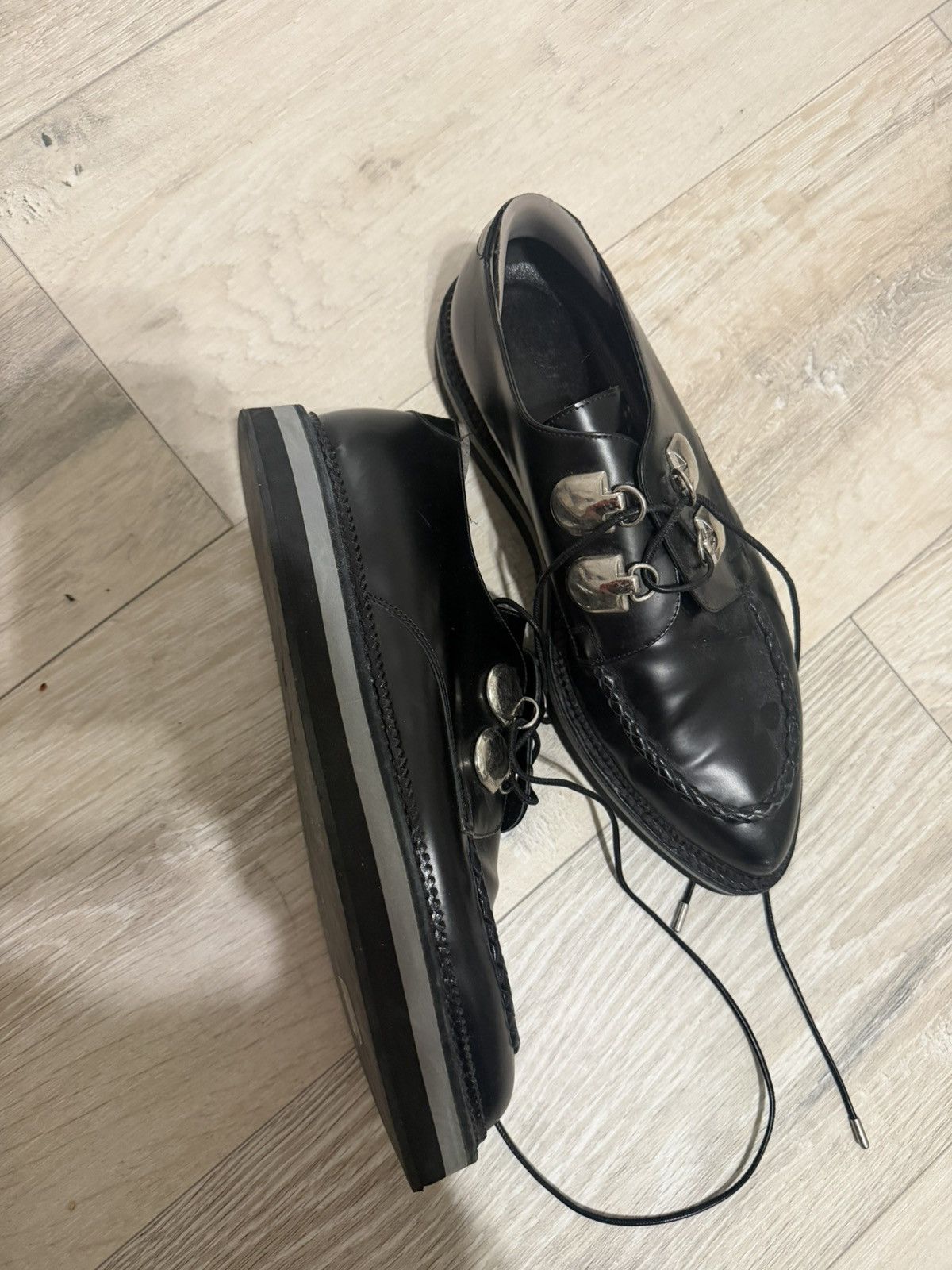 Alexander McQueen Alexander McQueen Leather Lace-Up Shoes – Black Size US 7 / EU 40 - 4 Thumbnail