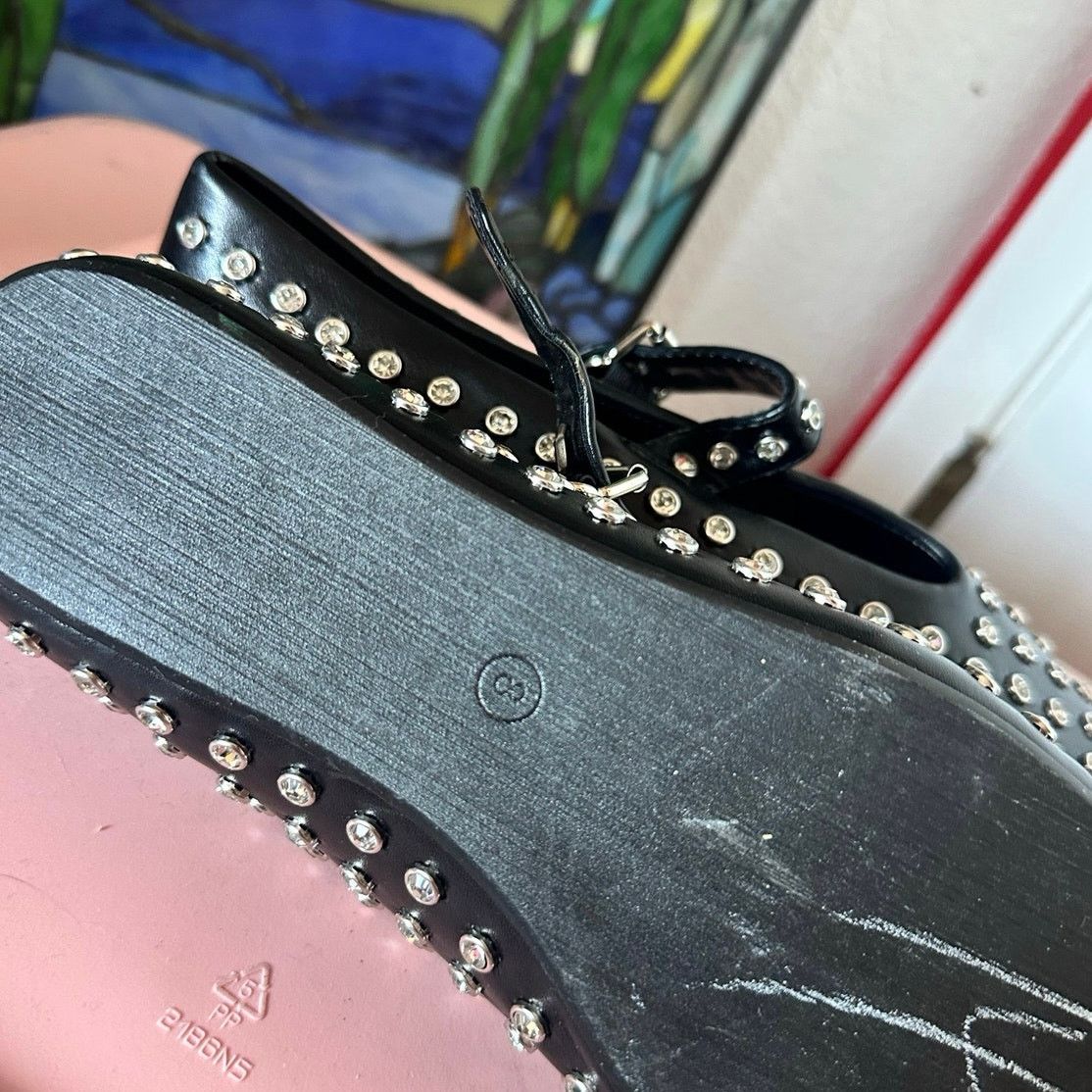 Other no brand rhinestone black mary jane ballet flat shoes Size US 8 / IT 38 - 4 Thumbnail