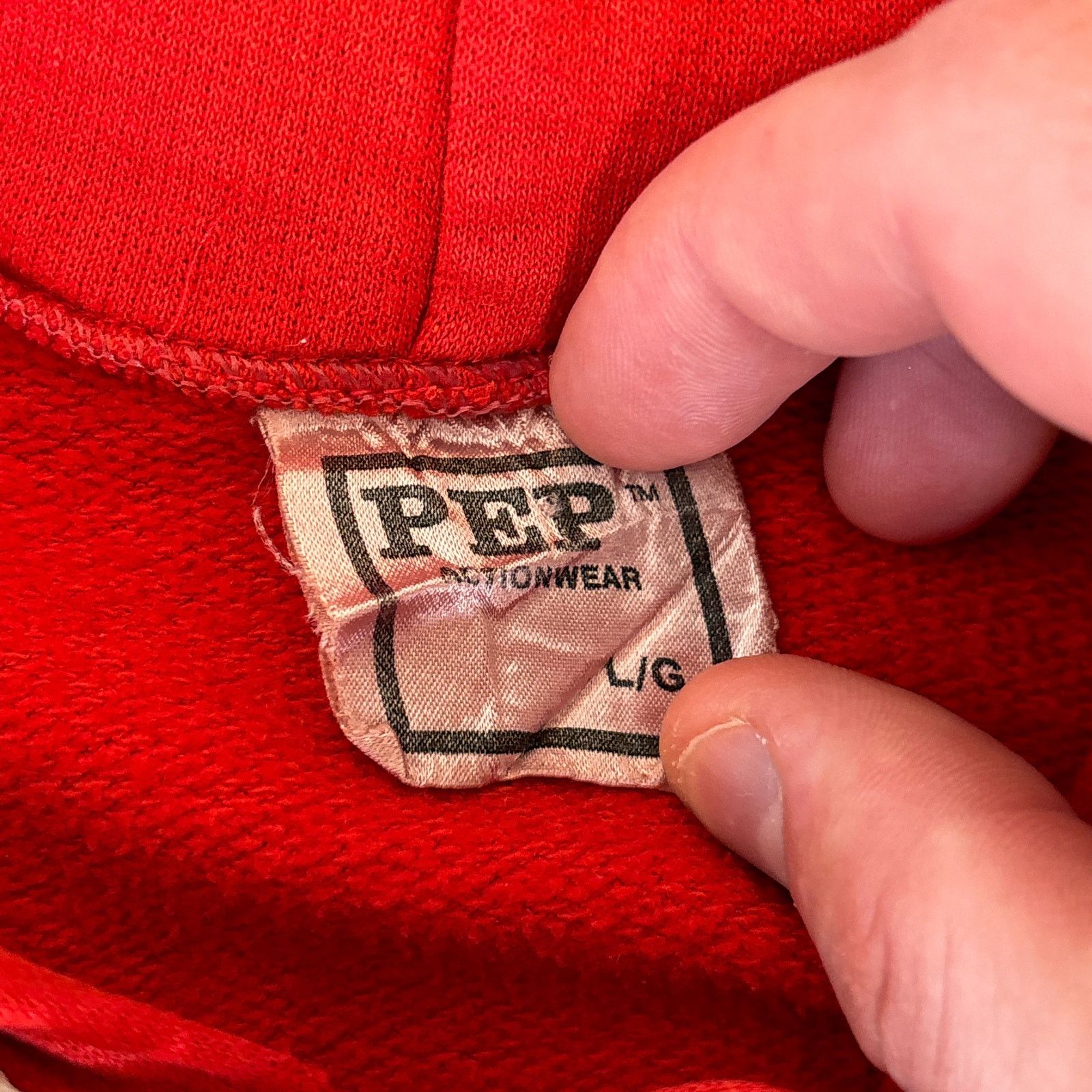 Vintage Vtg Pep Actionwear Alberta Basketball Red Hoodie Sweatshirt Size US L / EU 52-54 / 3 - 4 Thumbnail