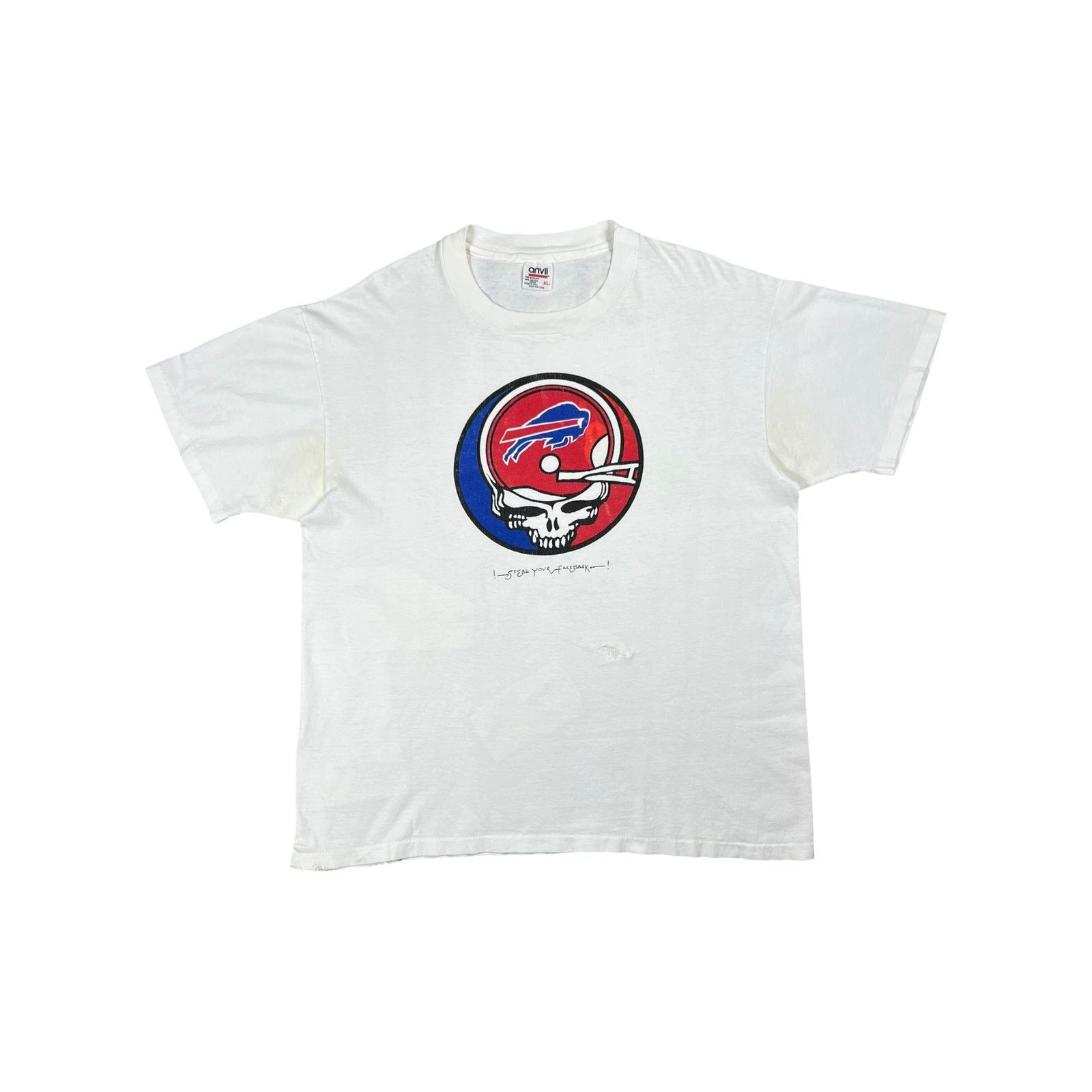 Anvil × Band Tees × Grateful Dead 90s Grateful Dead Buffalo Bills Steal Your Facemask band tee Size US XL / EU 56 / 4 - 1 Thumbnail