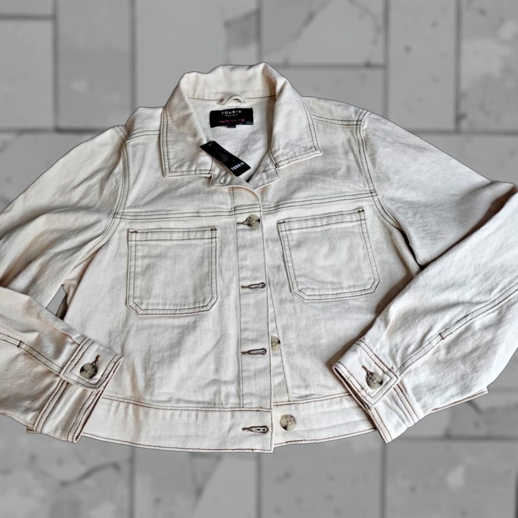 Torrid Torrid Womens Jacket 1X Ivory Denim Trucker Pocket Crop NEW Jacket 1X Ivory Denim Trucker Pocket Crop Torrid Womens Mens? Size XL / US 12-14 / IT 48-50 - 1 Thumbnail