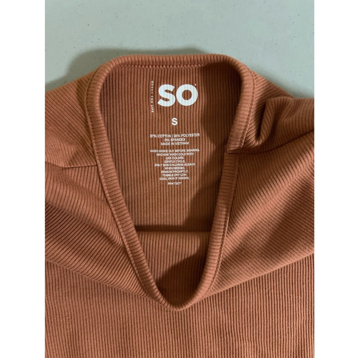 Sonoma SO Rust Orange Tan Beige Crewneck Tee T-Shirt Top Size S ✨ Size S / US 4 / IT 40 - 3 Thumbnail