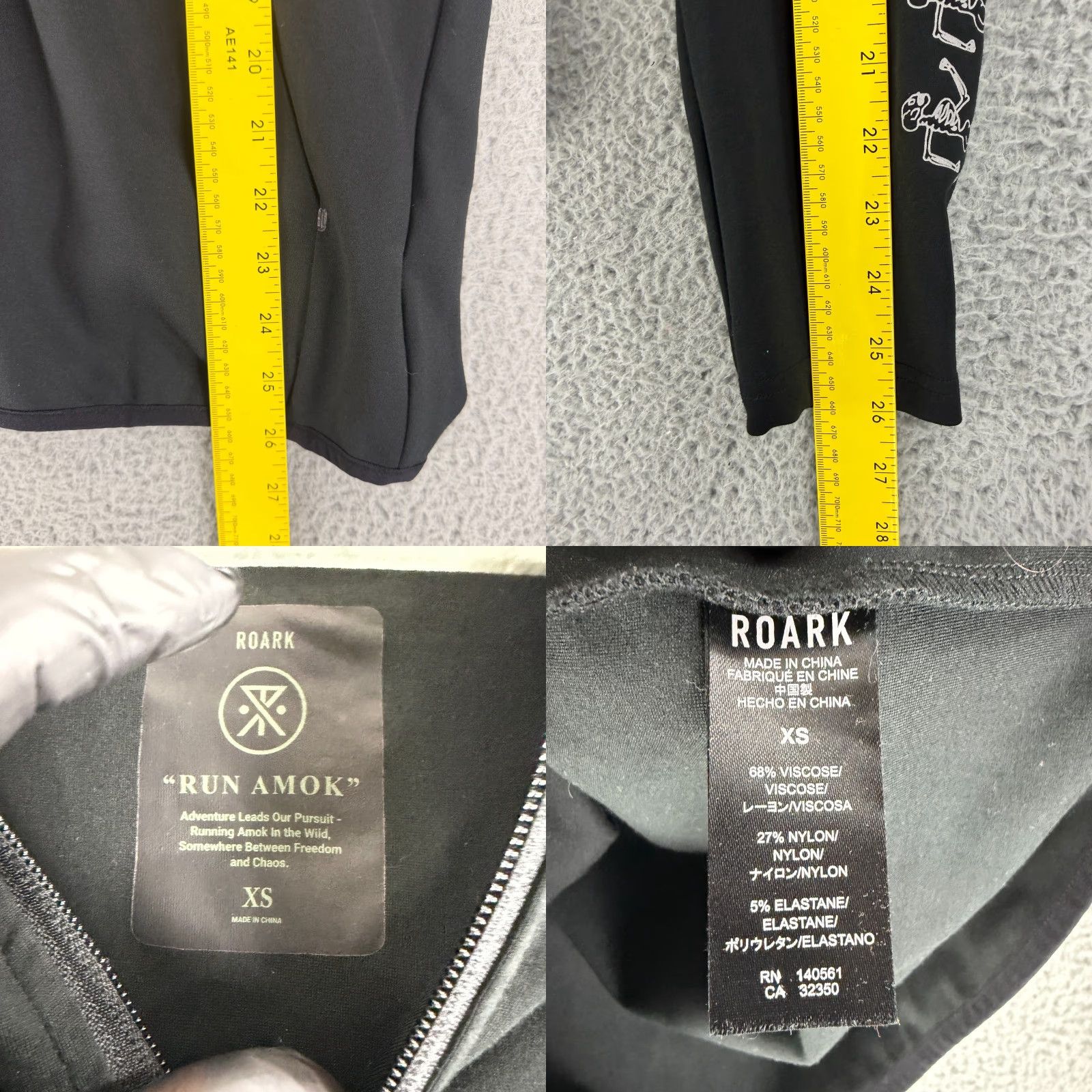 Roark Roark Hoodie Mens Fleece Full Zip El Morro Run Amok Black XS Long Sleeve Size US XS / EU 42 / 0 - 8 Thumbnail
