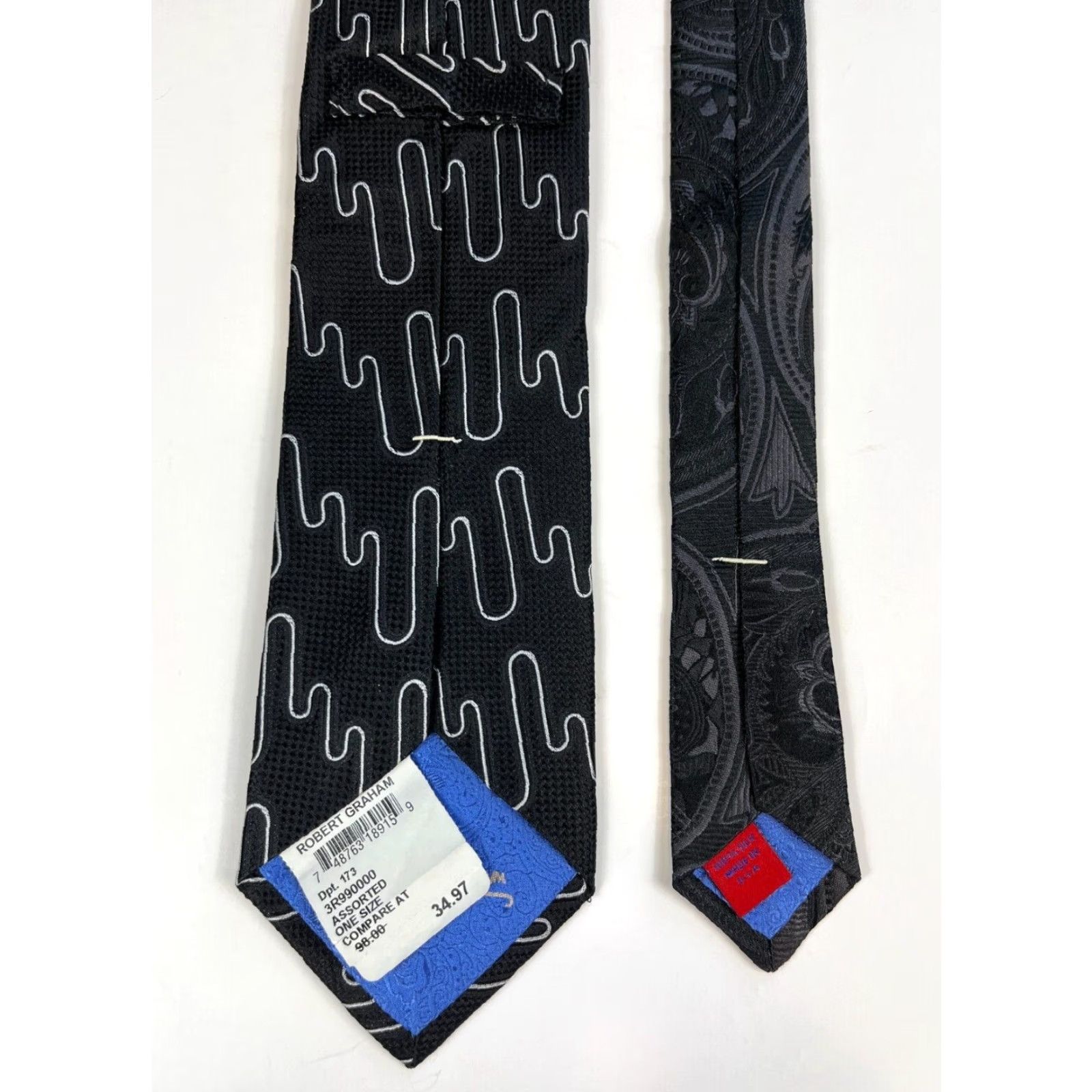 Robert Graham VINTAGE NWT Men's Robert Graham Luxury Silk Tie Abstract Made in USA Size ONE SIZE - 7 Thumbnail
