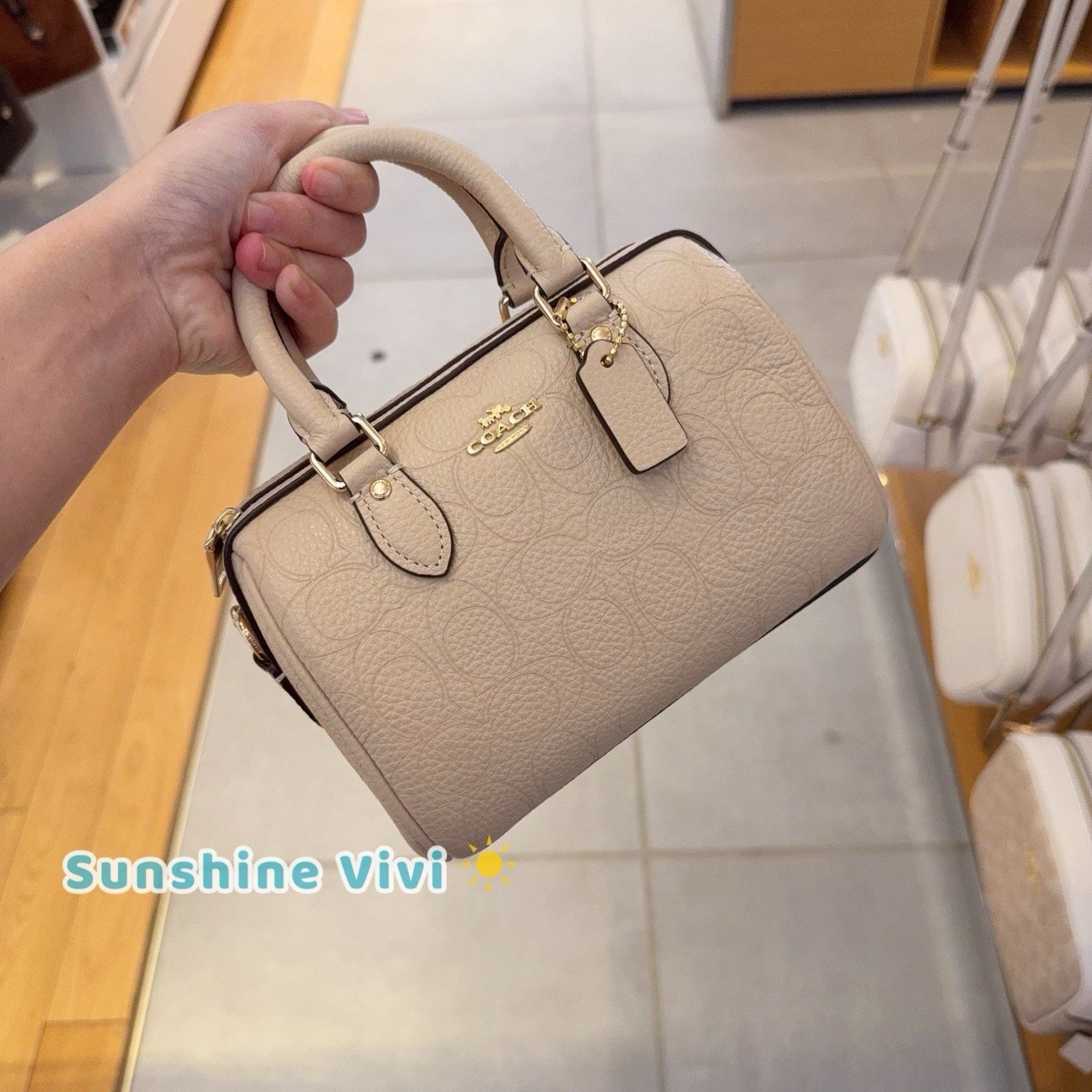 Coach NWT Coach Mini Rowan Crossbody Bag CCF28 pebbled leather Oat Size ONE SIZE - 1 Thumbnail