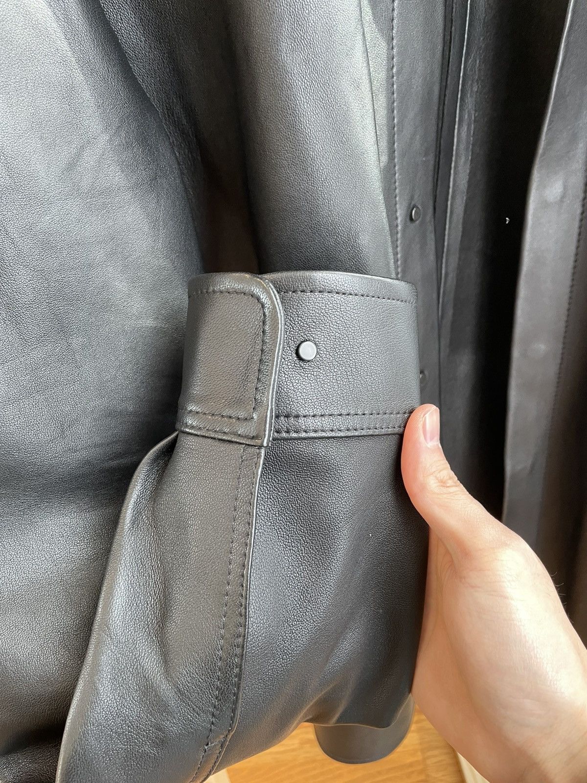 John Elliott John Elliott Black Leather Cloak Sz1/S Size US S / EU 44-46 / 1 - 5 Thumbnail