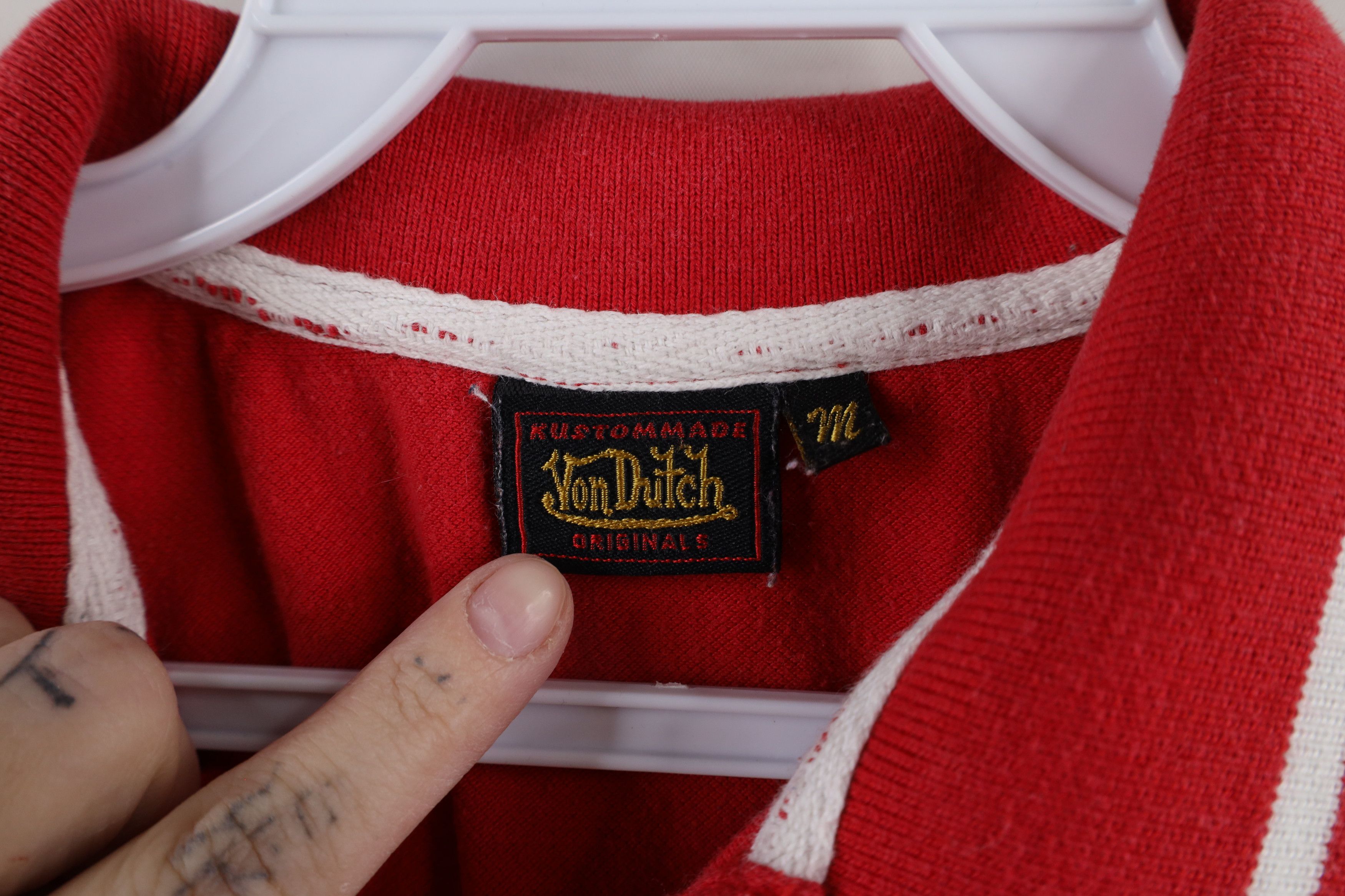 Vintage × Von Dutch Vintage Y2K Von Dutch Distressed Spell Collared Polo Shirt Size M / US 6-8 / IT 42-44 - 8 Thumbnail
