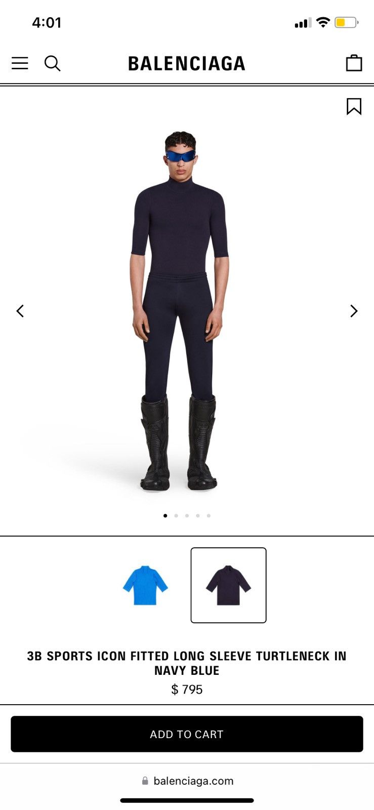 Balenciaga Balenciaga 3B Sports Icon Fitted Long Sleeve Turtleneck Size US M / EU 48-50 / 2 - 16 Thumbnail