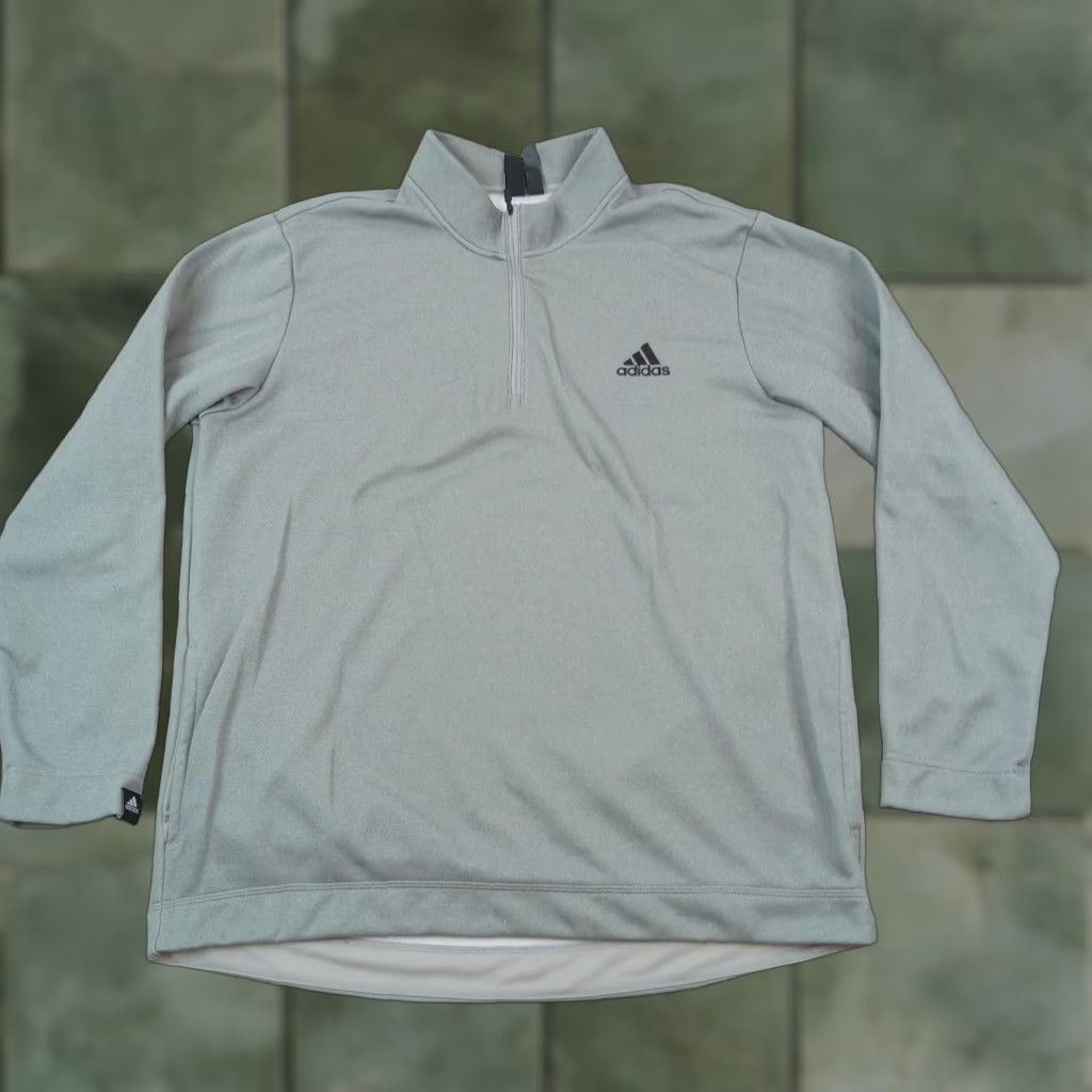 Adidas VINTAGE Adidas Sweatshirt Men's XL Gray 1/4 Zip Pullover Lightweight Mock Neck Casual Logo Outdoor Football Golf Gym Tennis Running Men Size US XL / EU 56 / 4 - 1 Thumbnail