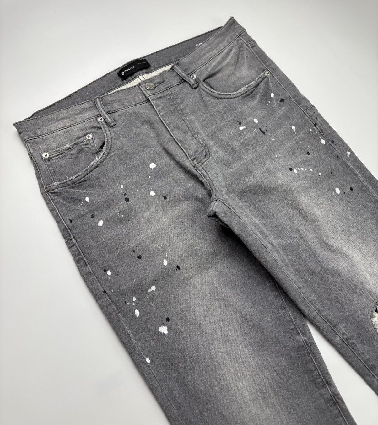 Purple Brand Splatter & Tattered Jeans Size US 34 / EU 50 - 3 Thumbnail