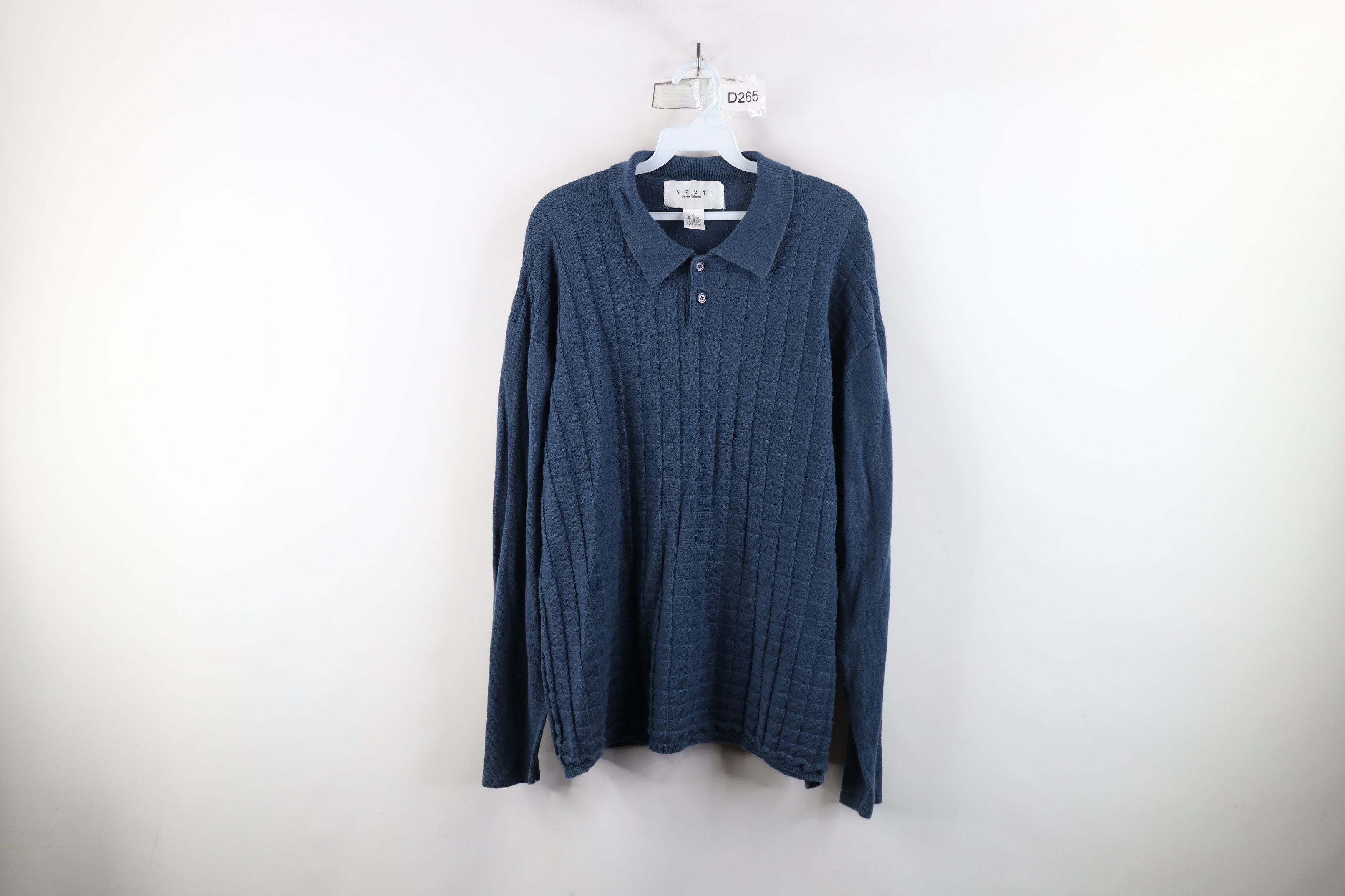 Vintage Vintage 90s Streetwear Blend Knit Collared Sweater Blue Size US XL / EU 56 / 4 - 1 Thumbnail