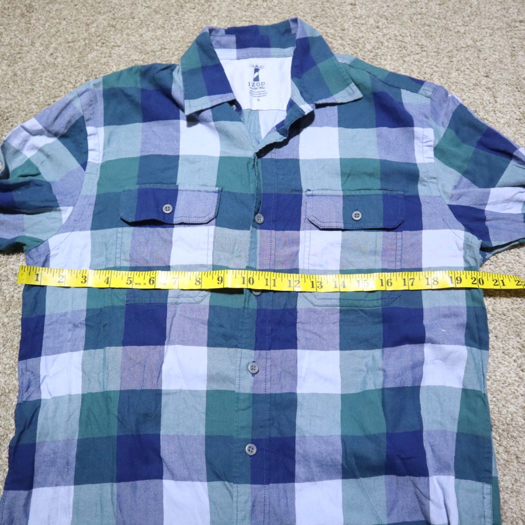 Izod IZOD Shirt Mens Small Green Long Sleeve Button-Up Casual Seaside Twill Size US S / EU 44-46 / 1 - 3 Thumbnail
