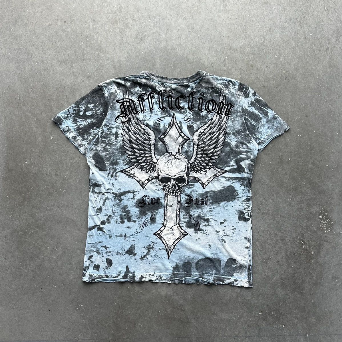 archive grunge cross skull t-shirt y2k