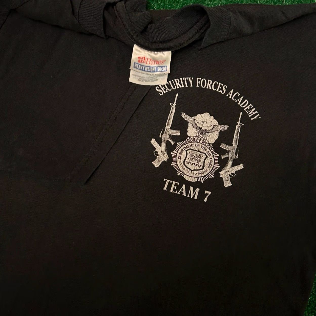 Vintage VINTAGE 90s Y2K Air Force Security Forces Heaven Hell Gun VTG Shirt Mens M Black 90s Y2K Air Force Punk Grunge Hip Hop Mens M Size US M / EU 48-50 / 2 - 3 Thumbnail