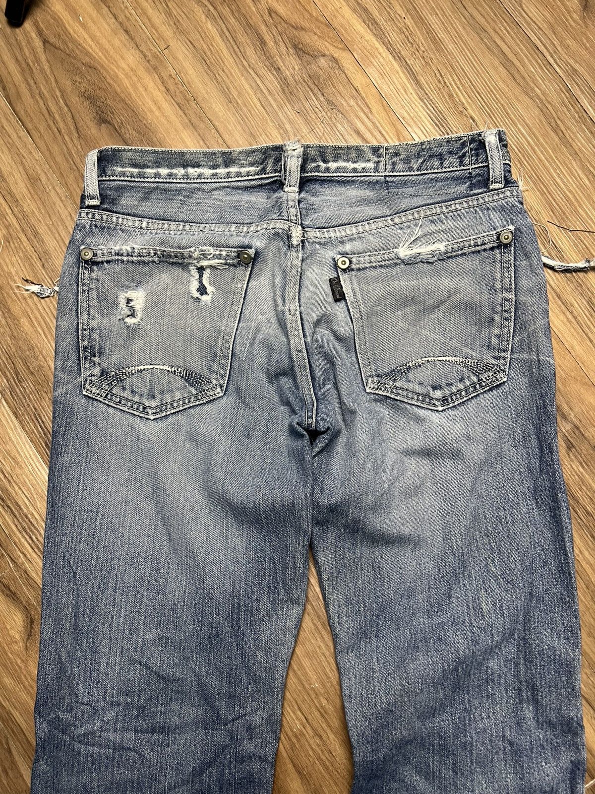 Beauty Beast Vintage Distressed Denim Jeans - "On Board" Brand (41) Size US 31 - 14 Thumbnail