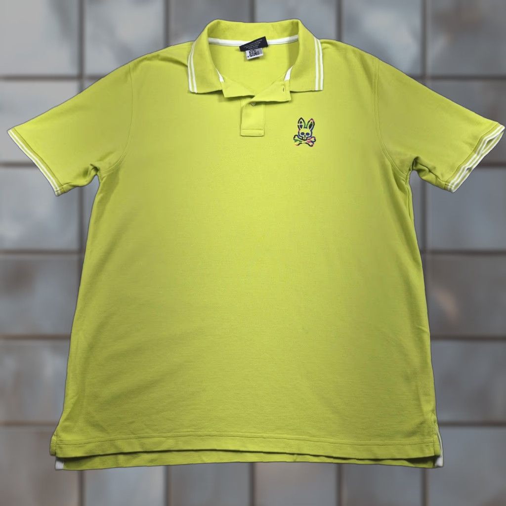 Psycho Bunny Psycho Bunny Polo Golf Shirt Mens 2XL Green Pima Cotton Skull Bunny Preppy Shirt Size US XXL / EU 58 / 5 - 1 Thumbnail