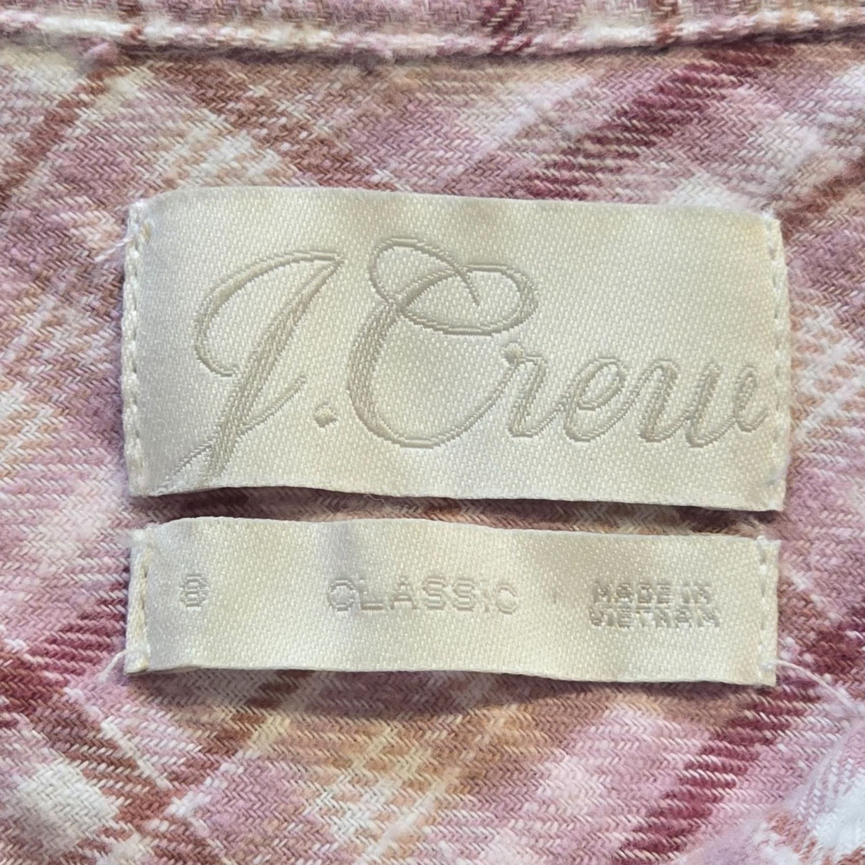 J.Crew J.CREW Top Womens Size 8 Pink White Plaid Flannel Button Classic Casual Blouse Size M / US 6-8 / IT 42-44 - 4 Thumbnail