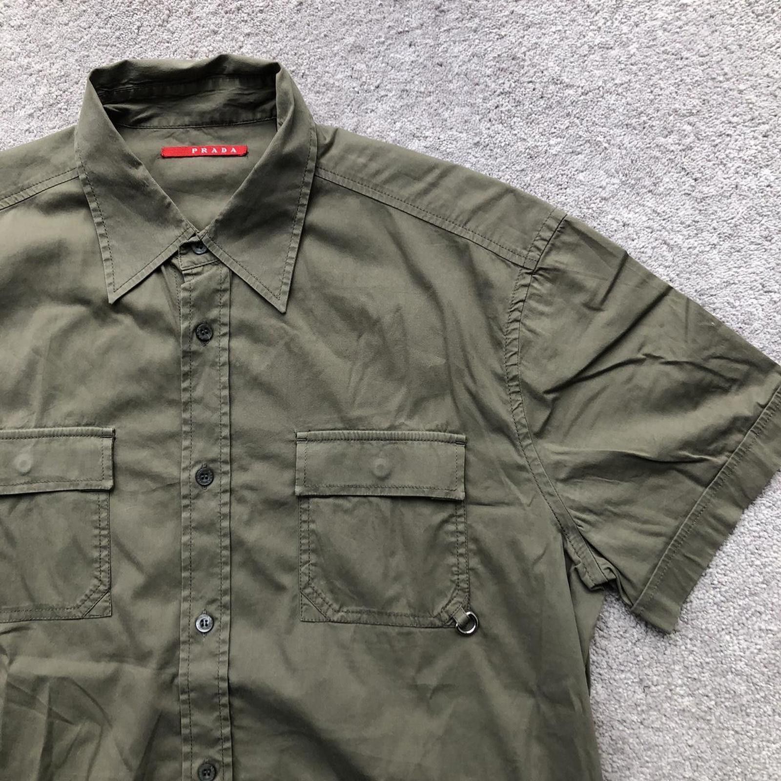 Prada Vintage Prada Khaki Short Sleeve Button Up Shirt Size US L / EU 52-54 / 3 - 2 Thumbnail