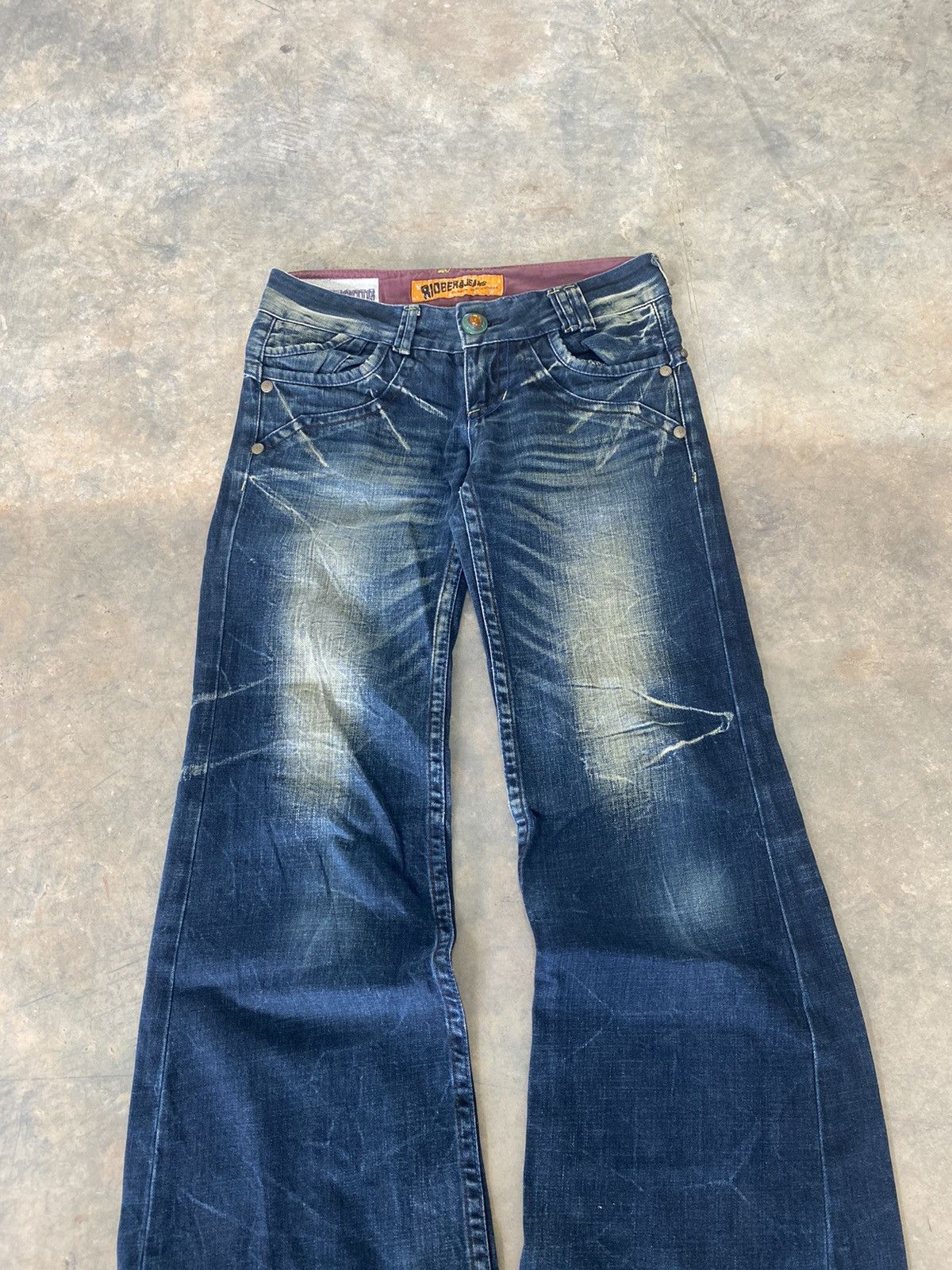 Hysteric Glamour Sick☠️ Riobera Jeans Flare Mud Wash Punk Grunge Lgb Size US 31 - 3 Thumbnail